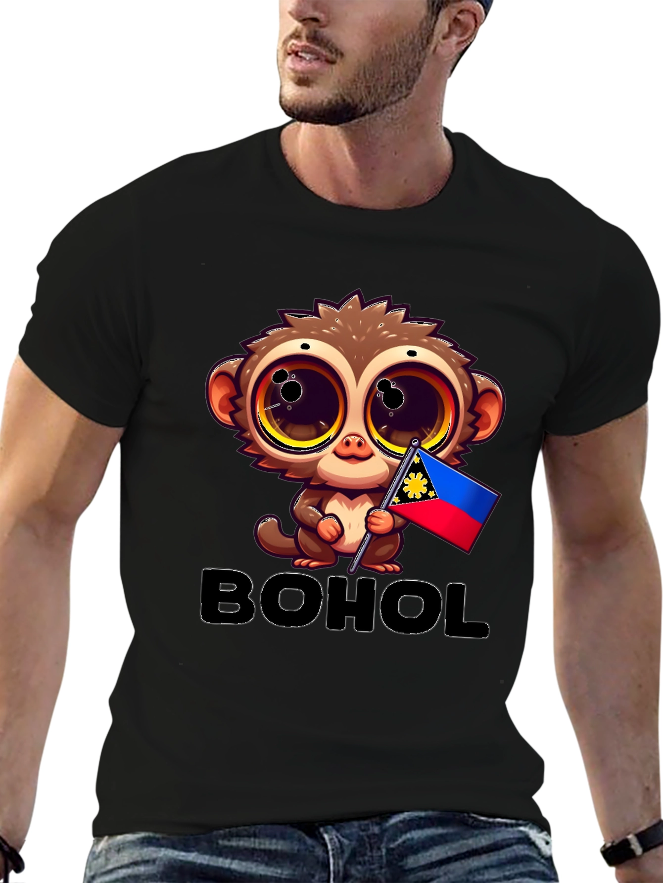 Bohol Tarsier Graphic Tee - Black
