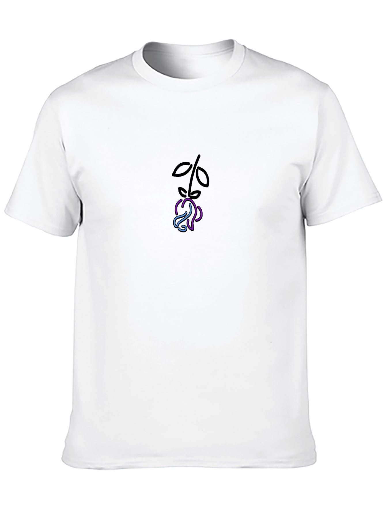 Mens Black T-Shirt with Rose Design