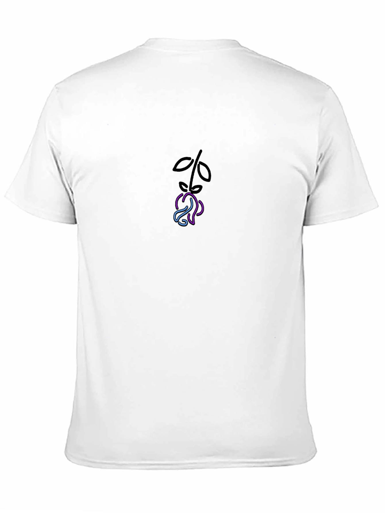 Mens Black T-Shirt with Rose Design
