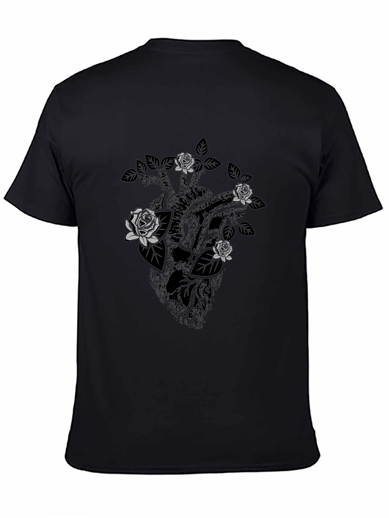 Anatomical Heart with Roses Graphic Tee