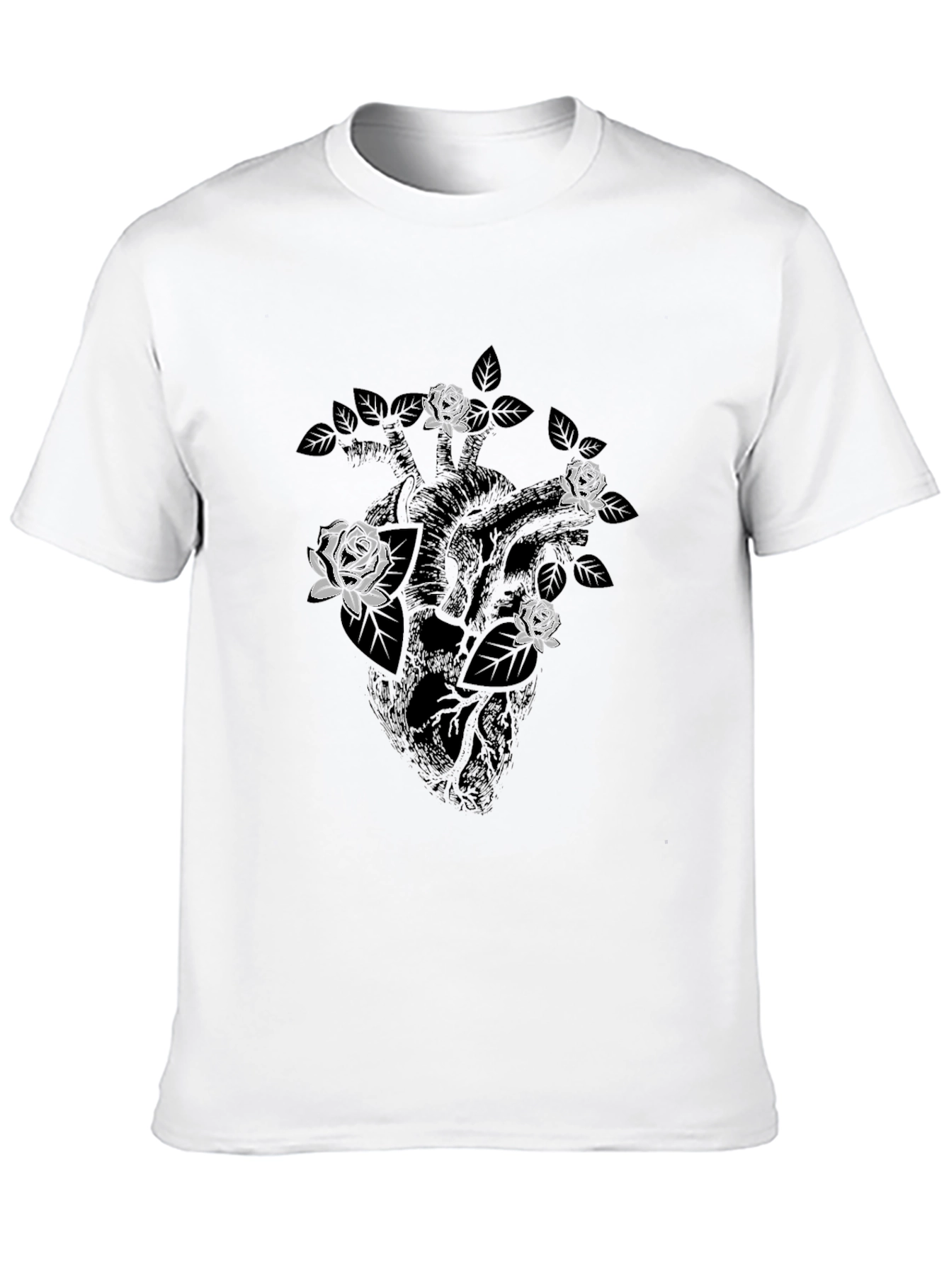 Anatomical Heart with Roses Graphic Tee