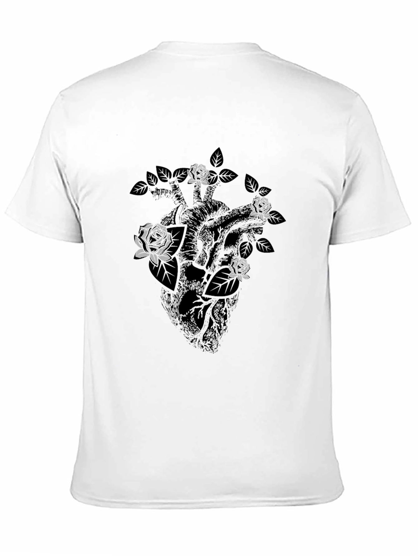 Anatomical Heart with Roses Graphic Tee