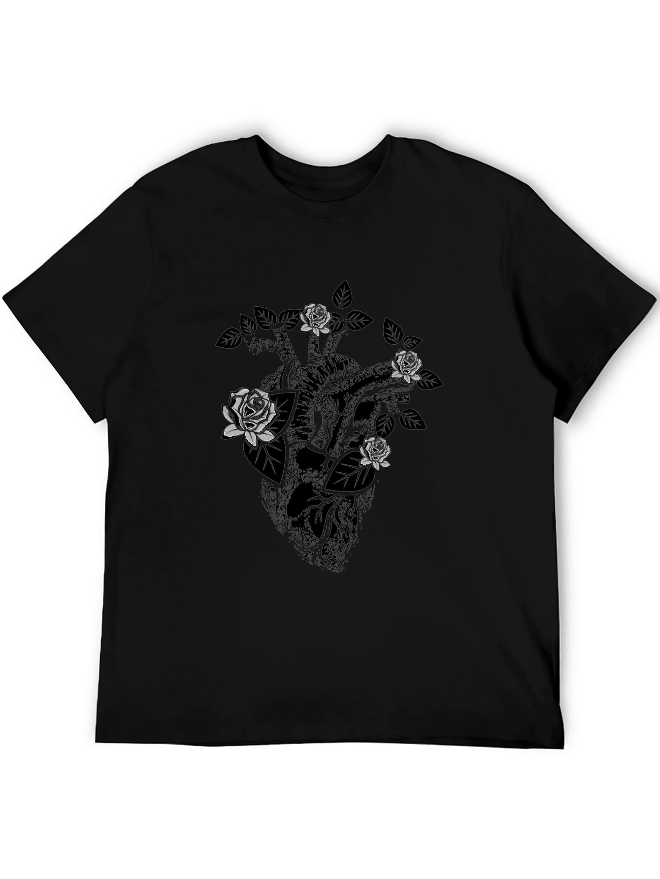 Anatomical Heart with Roses Graphic Tee