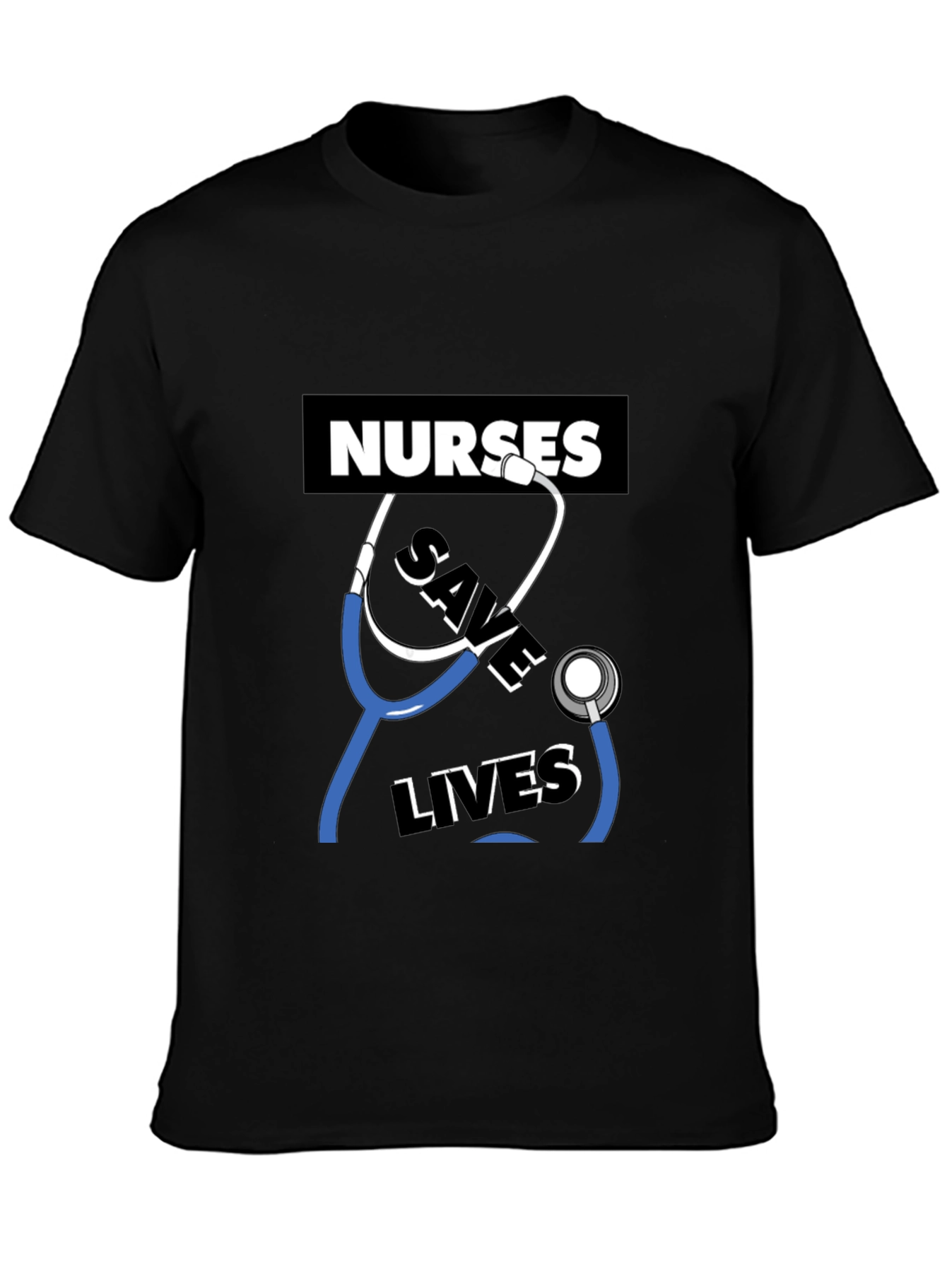 Nurses Save Lives Graphic Tee - Black