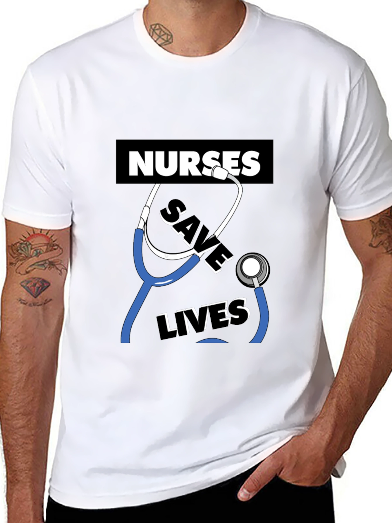 Nurses Save Lives Graphic Tee - Black