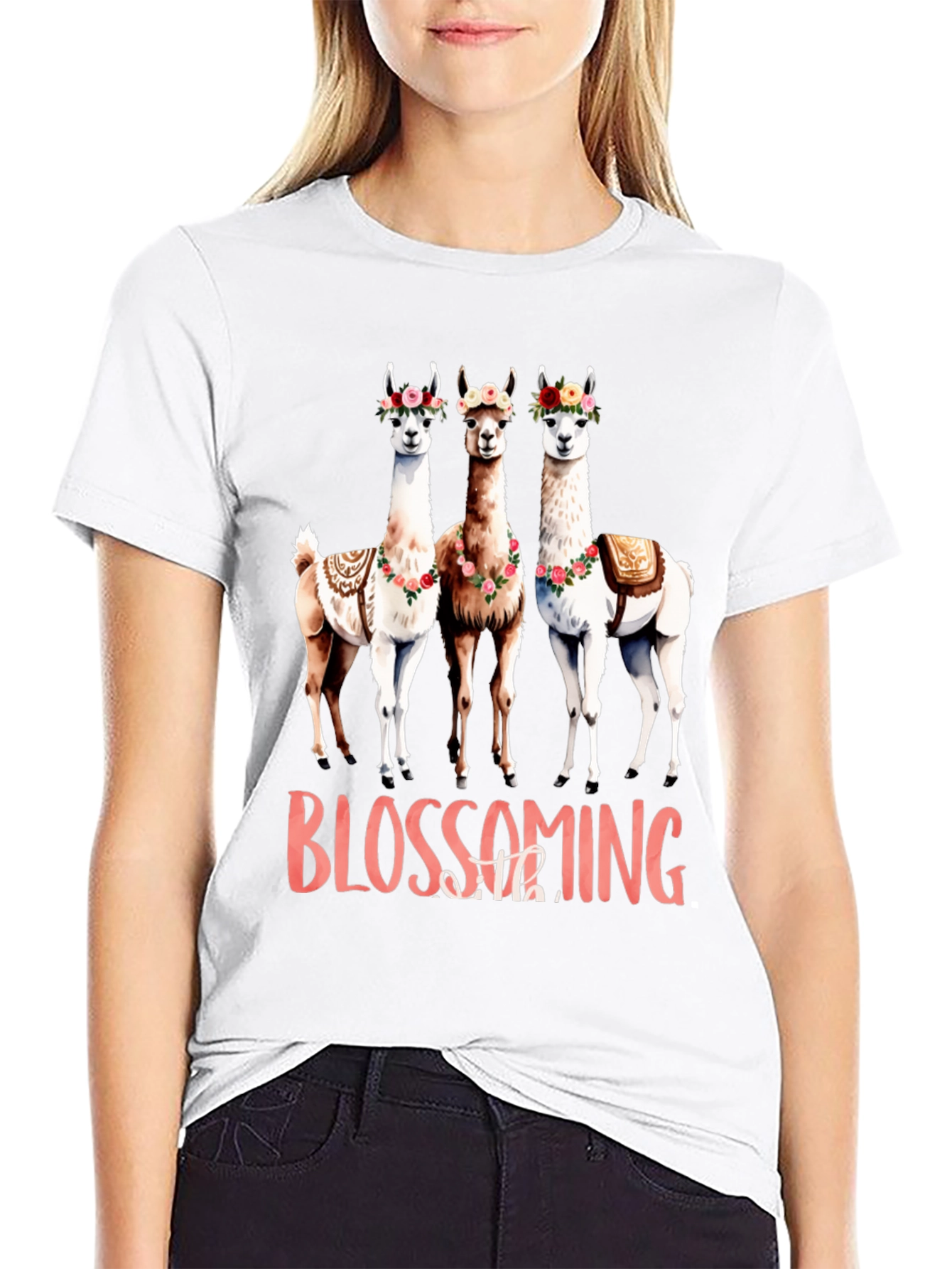 Blossoming Llama Graphic Tee