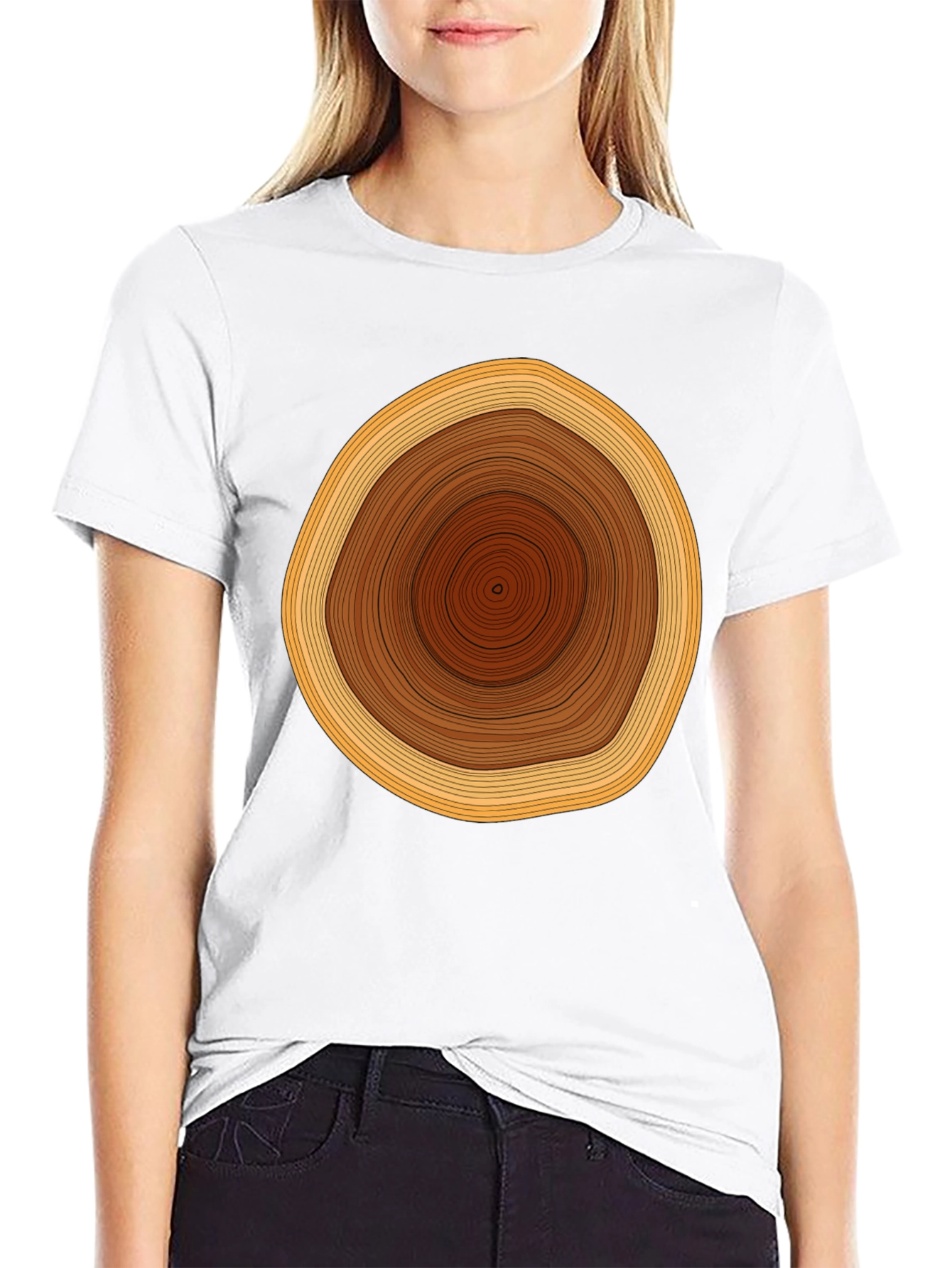 Tree Ring Graphic Tee - Unique Design Black Shirt