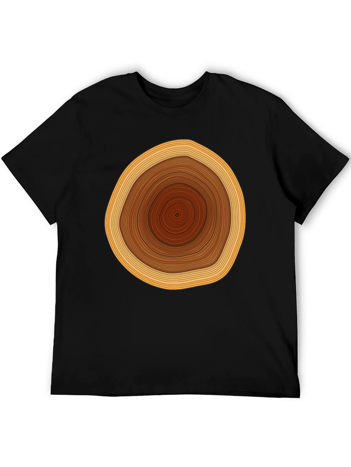Tree Ring Graphic Tee - Unique Design Black Shirt
