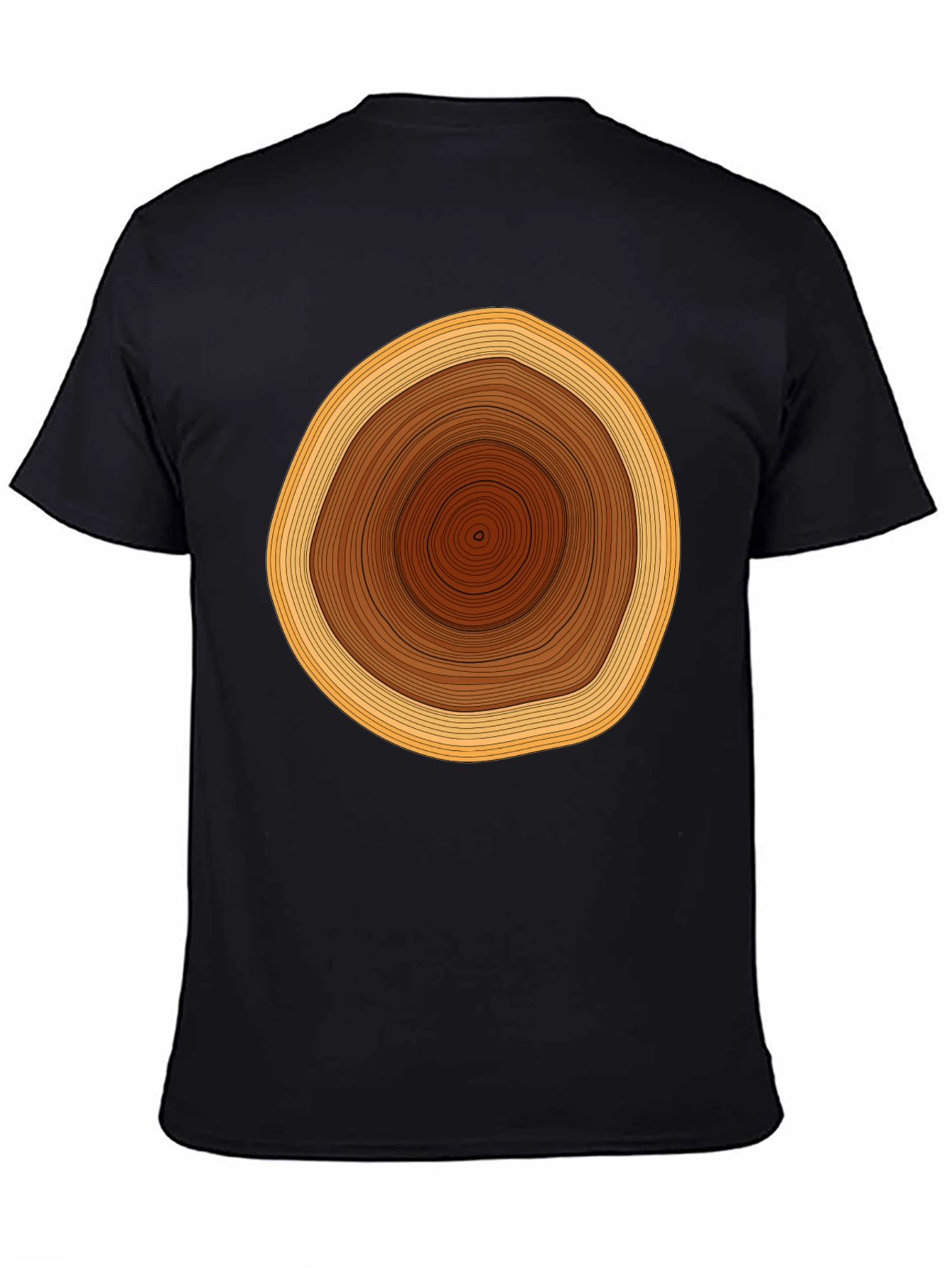 Tree Ring Graphic Tee - Unique Design Black Shirt