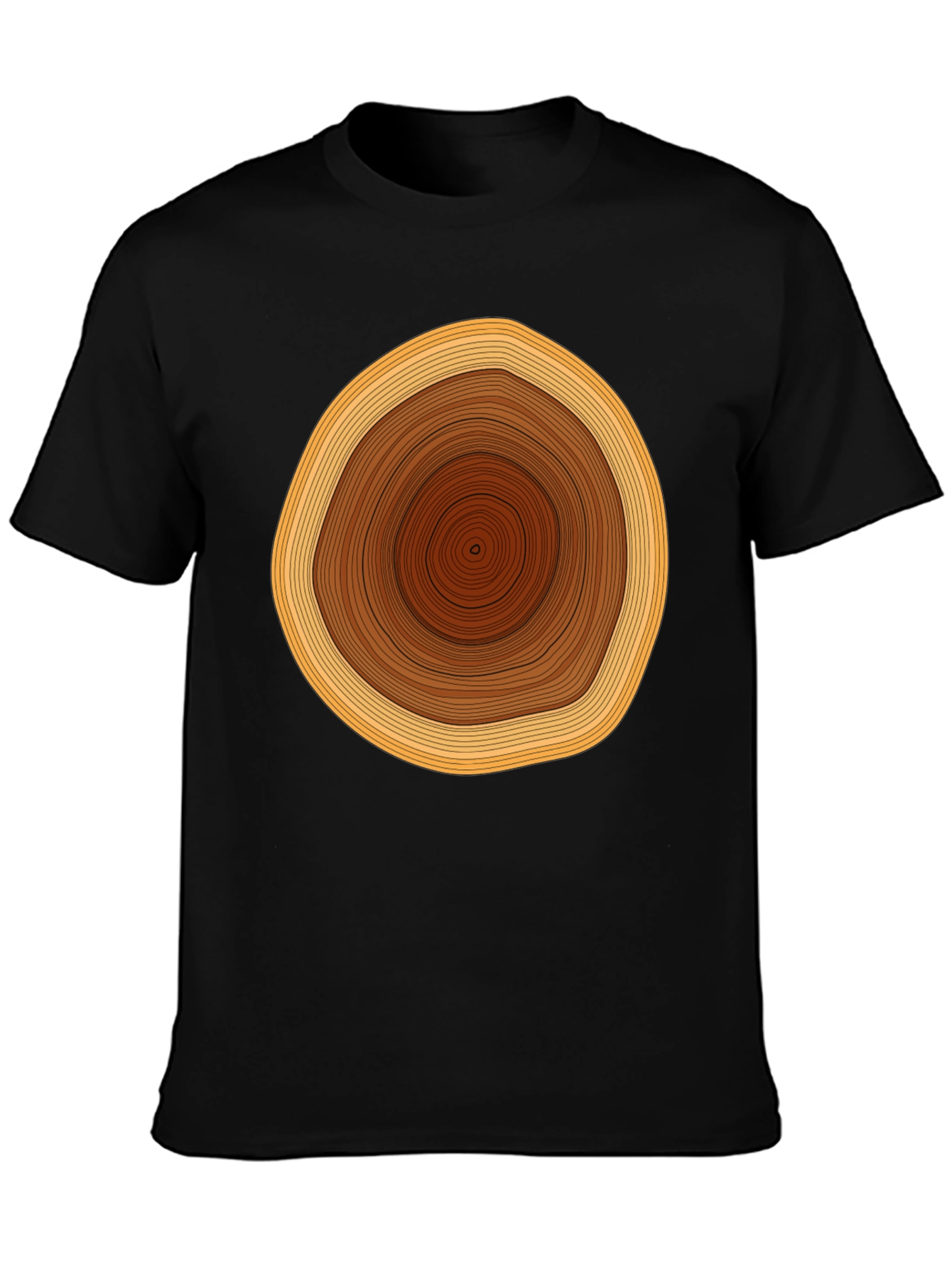 Tree Ring Graphic Tee - Unique Design Black Shirt