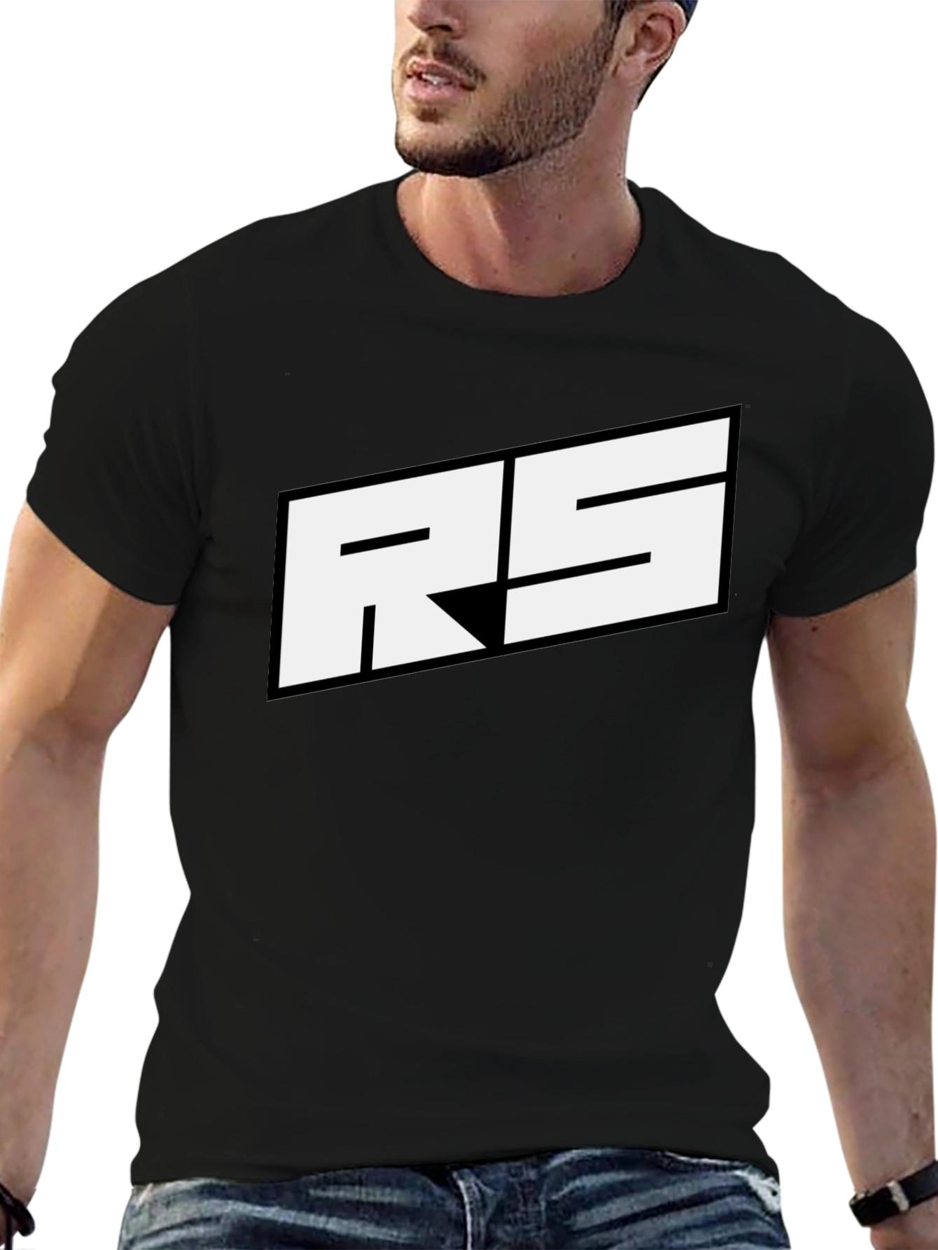 RS Logo Black T-Shirt - Bold Graphic Tee