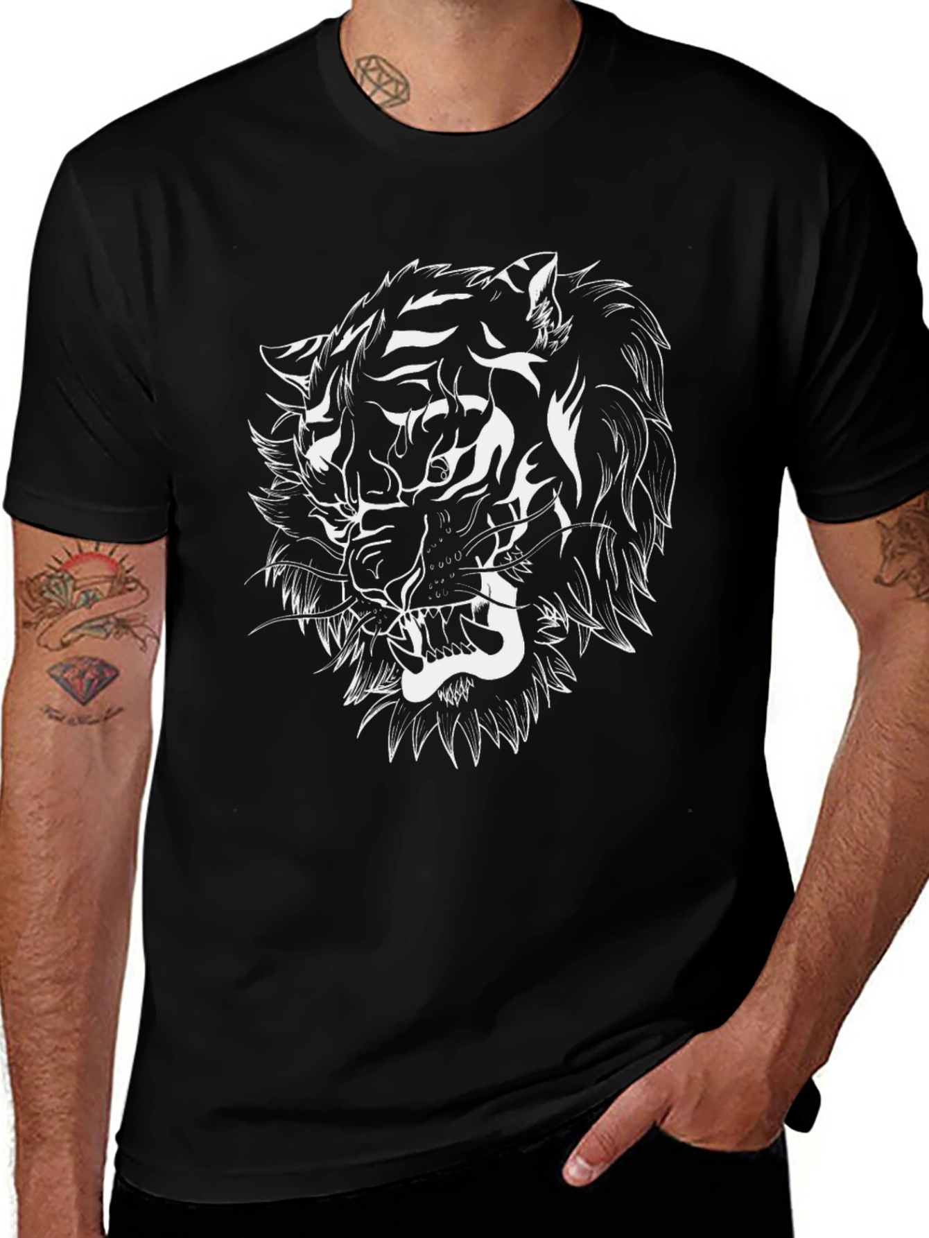 Tiger Graphic Black T-Shirt - Fierce Style