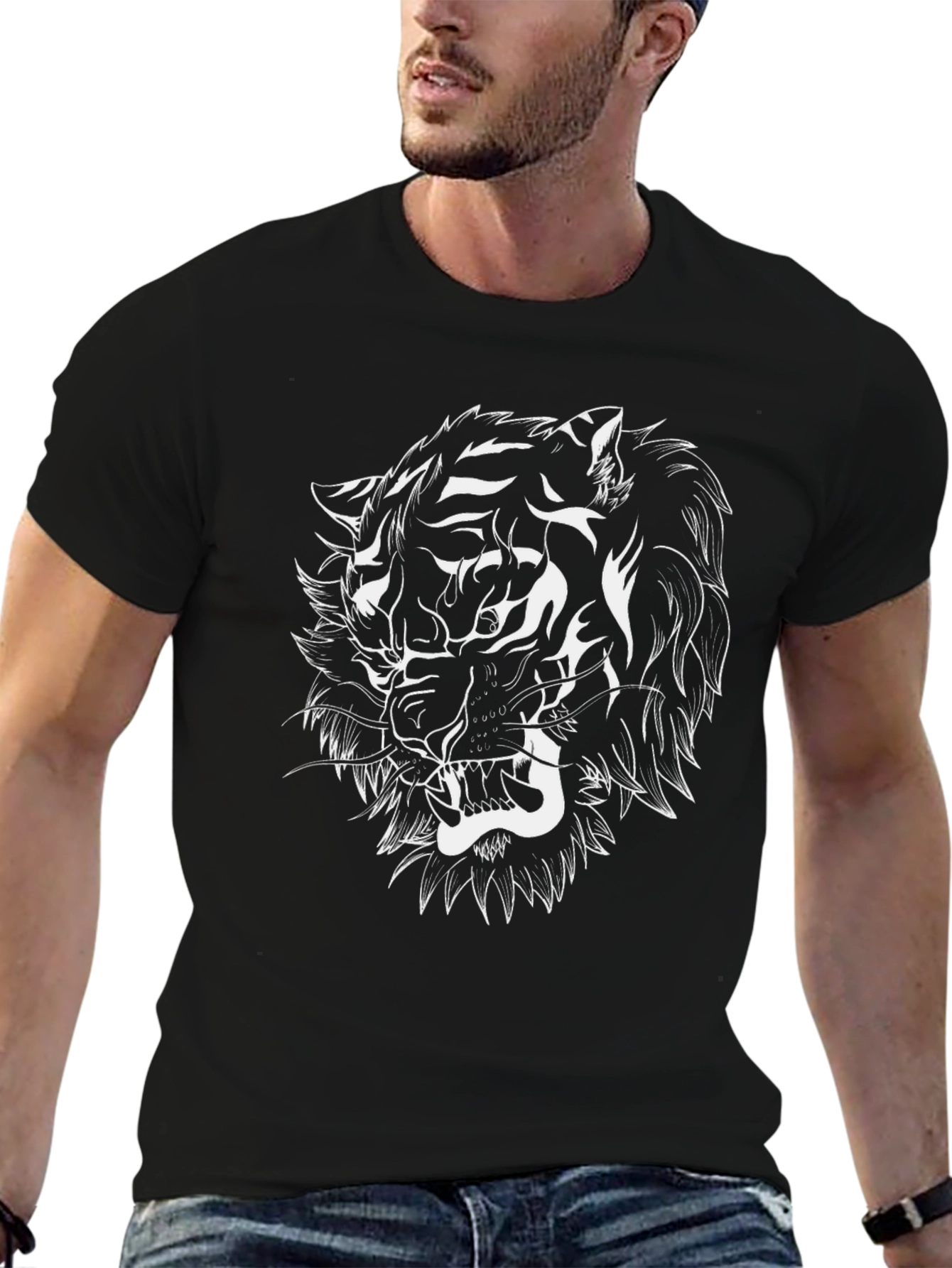 Tiger Graphic Black T-Shirt - Fierce Style