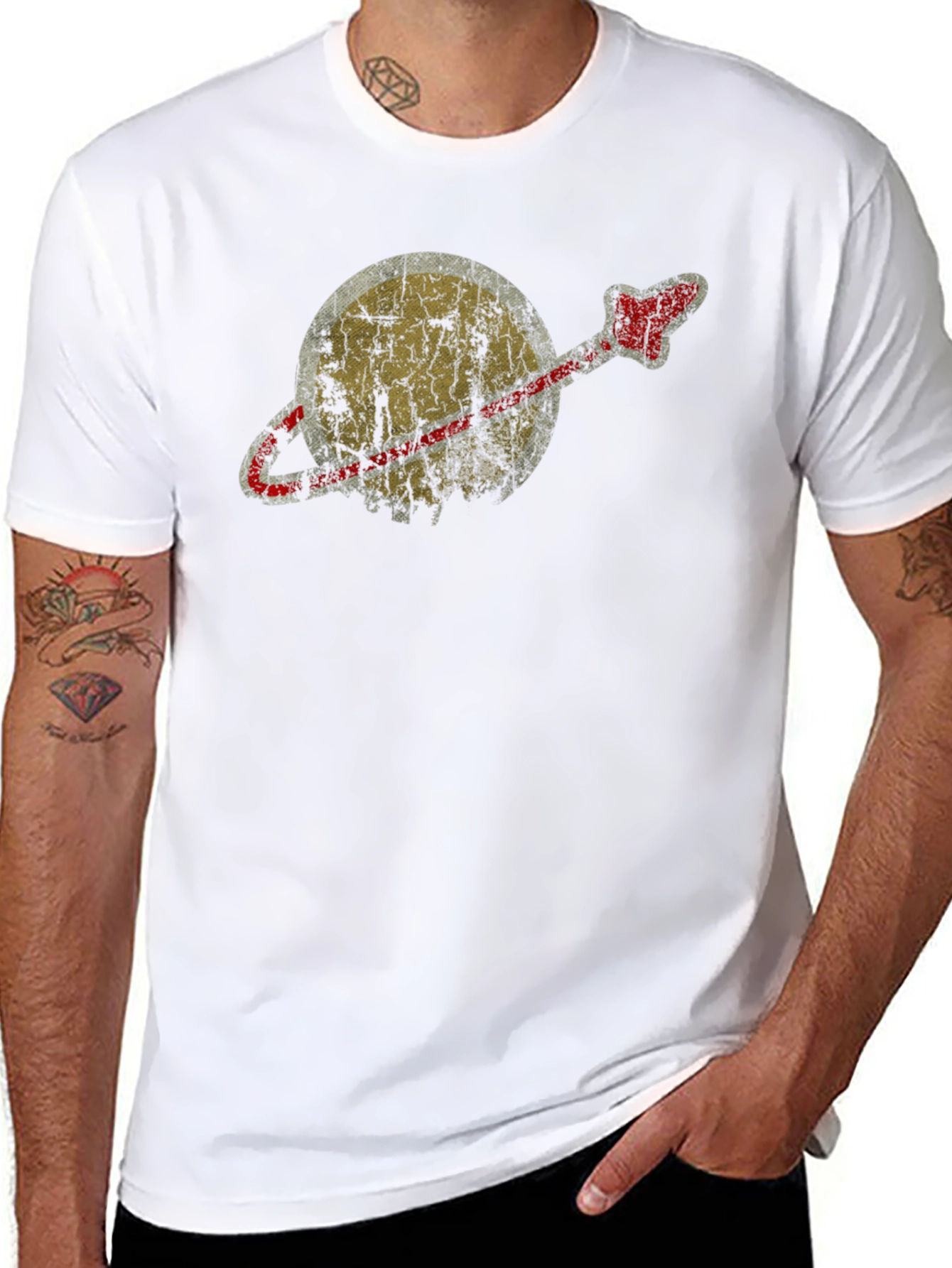 Retro Space Graphic T-Shirt - Black