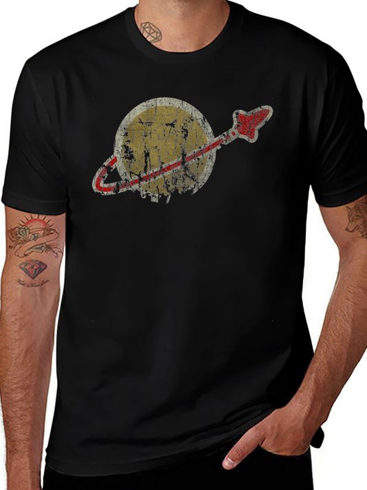 Retro Space Graphic T-Shirt - Black