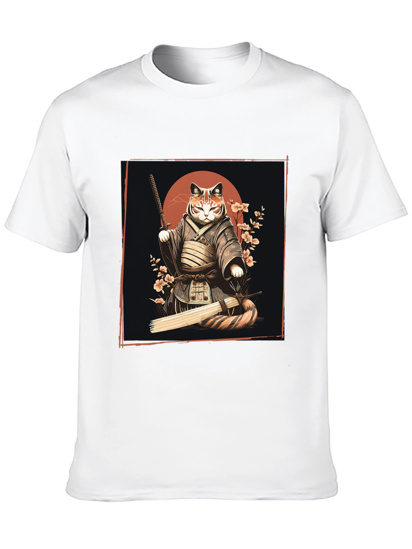 Samurai Cat Graphic Tee - Unique T-Shirt Design