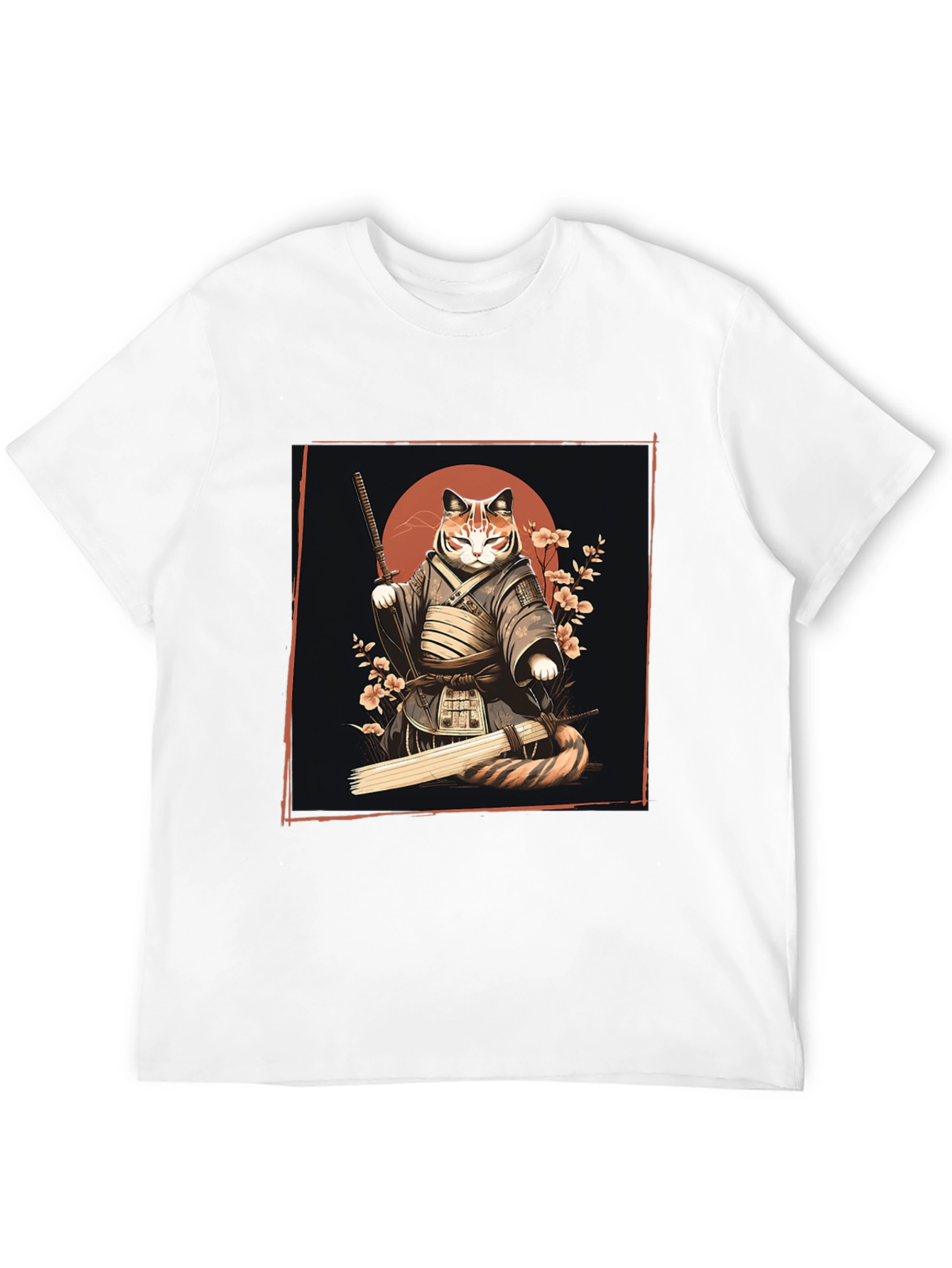 Samurai Cat Graphic Tee - Unique T-Shirt Design