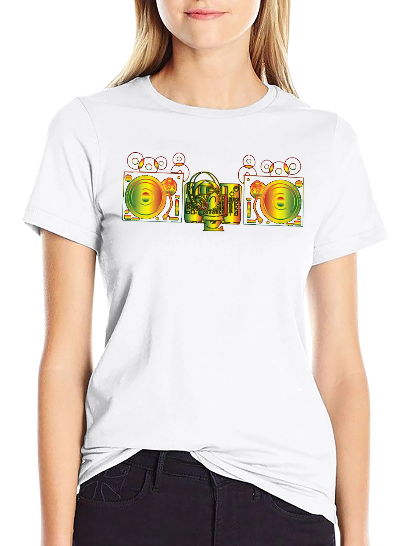 DJ Turntable Graphic T-Shirt - Cool Music Lover Tee