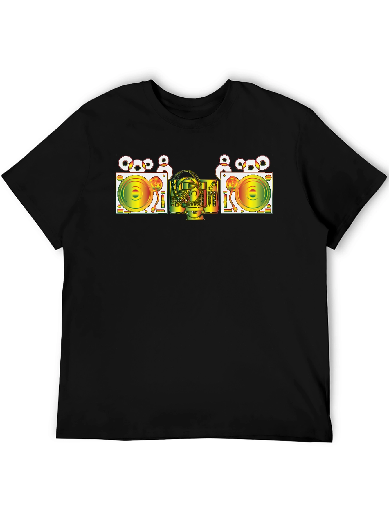 DJ Turntable Graphic T-Shirt - Cool Music Lover Tee
