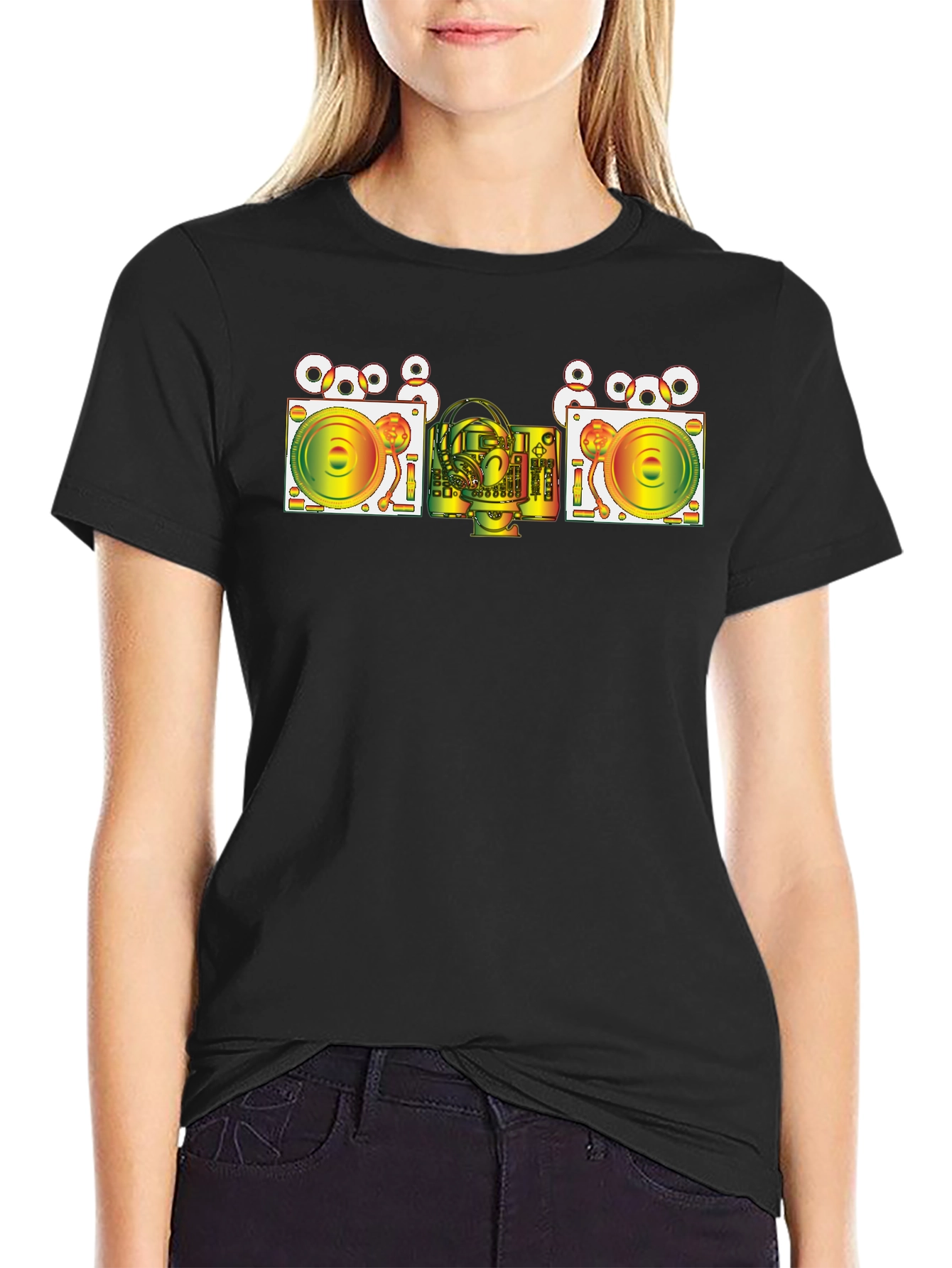 DJ Turntable Graphic T-Shirt - Cool Music Lover Tee