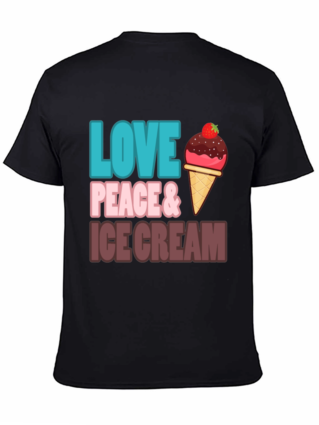 Love Peace & Ice Cream Graphic T-Shirt