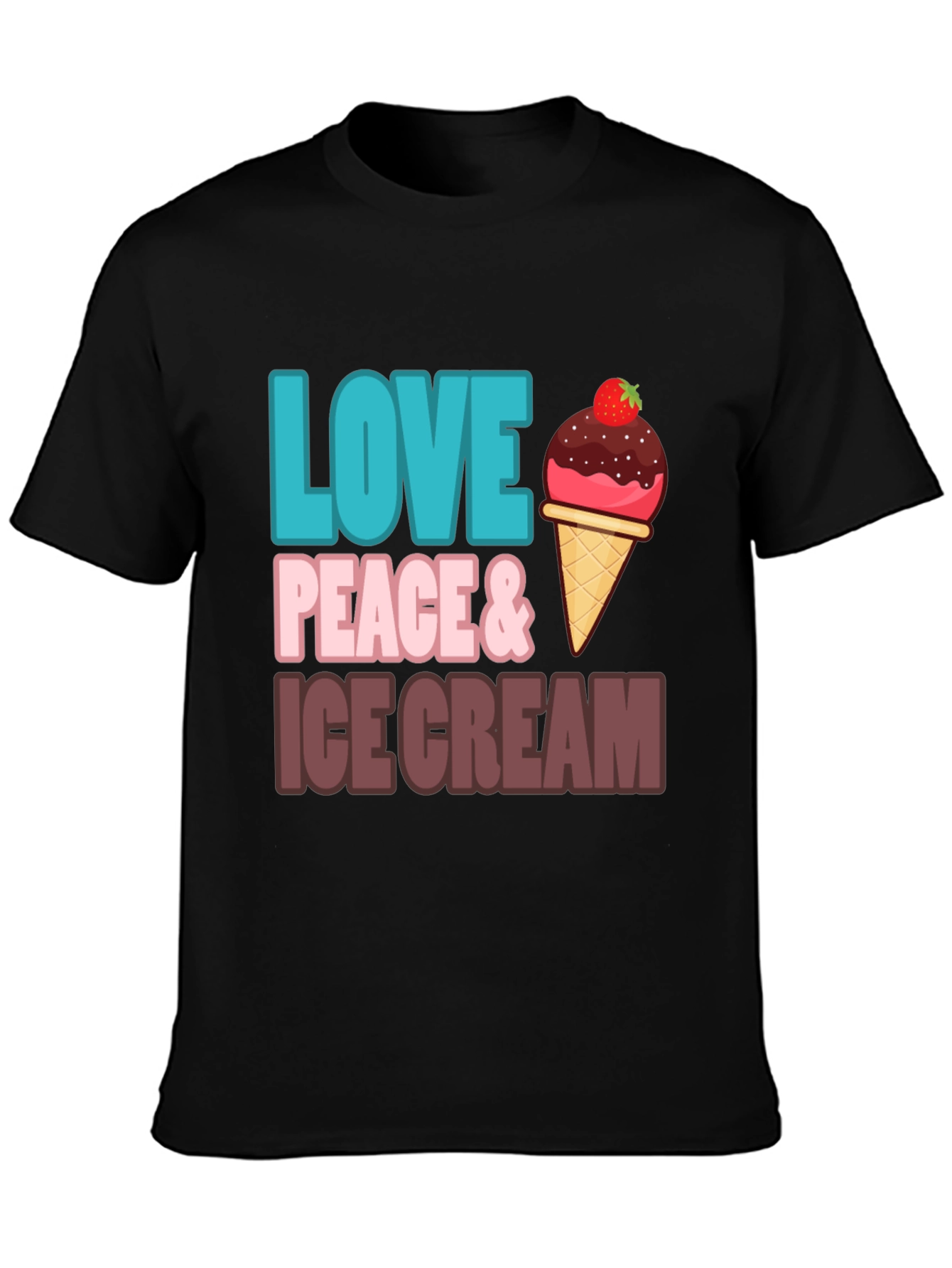 Love Peace & Ice Cream Graphic T-Shirt