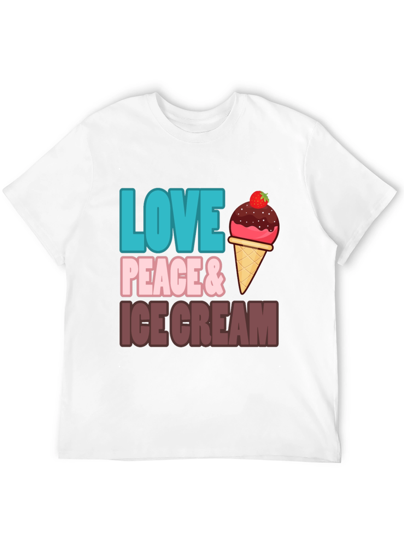 Love Peace & Ice Cream Graphic T-Shirt