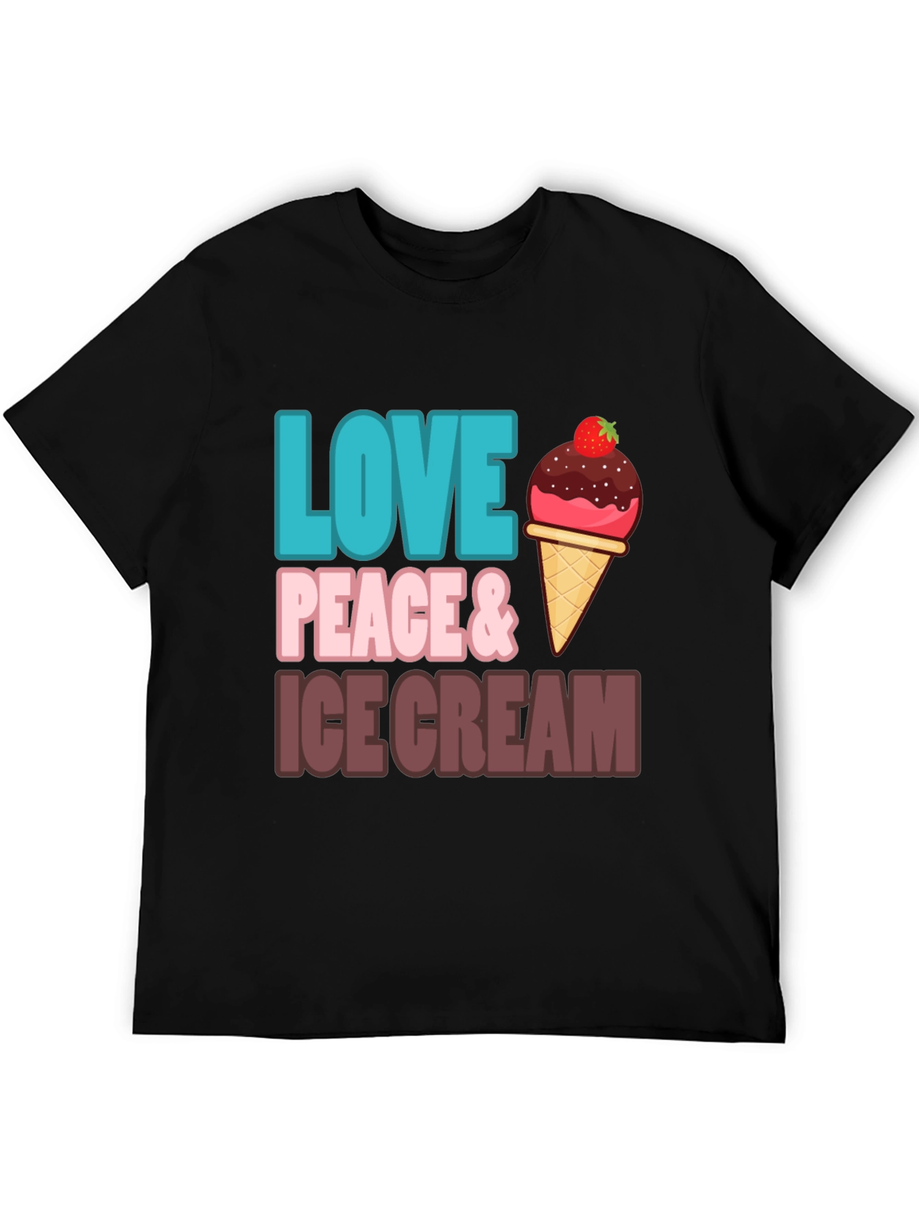Love Peace & Ice Cream Graphic T-Shirt
