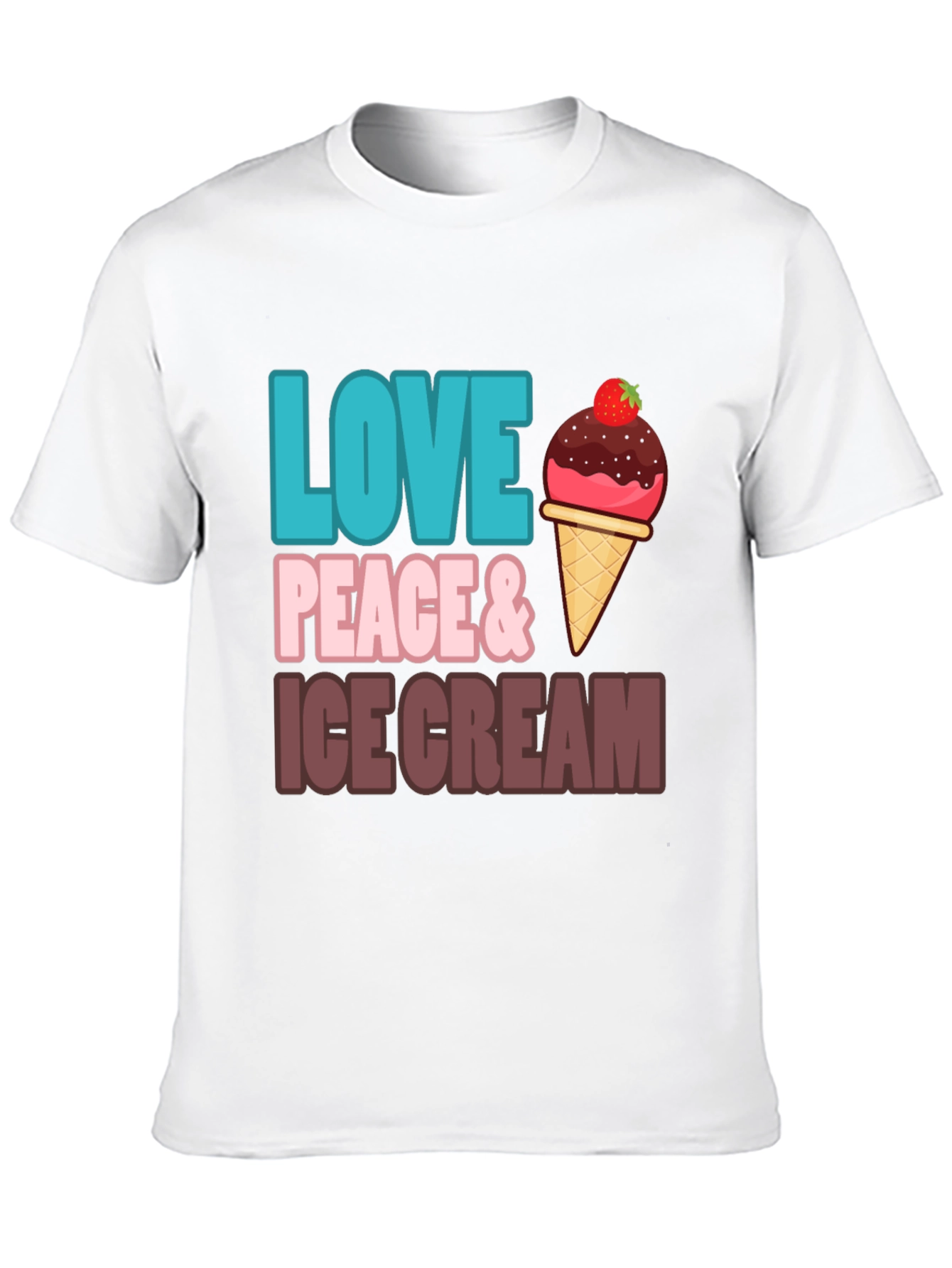 Love Peace & Ice Cream Graphic T-Shirt