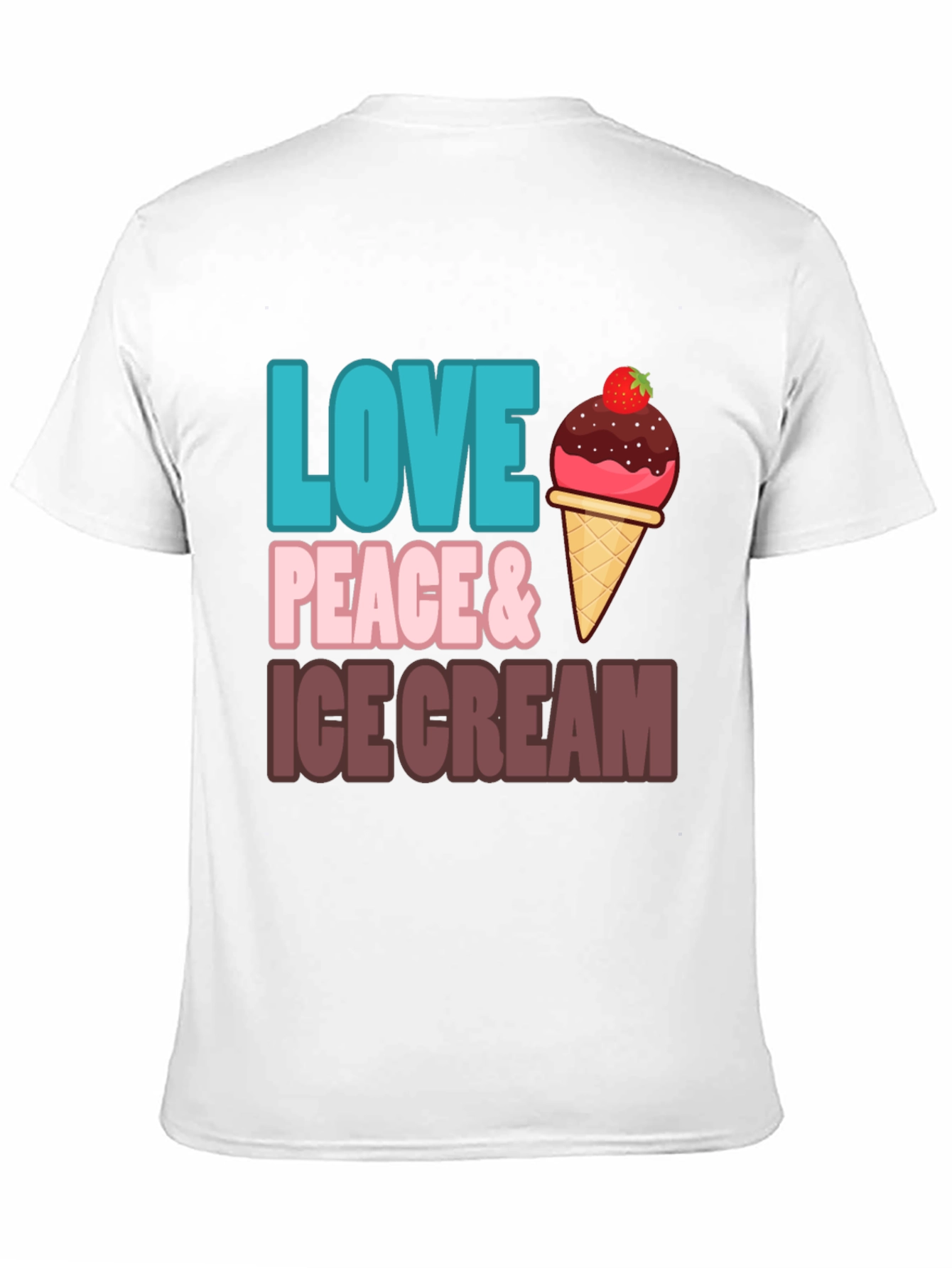Love Peace & Ice Cream Graphic T-Shirt