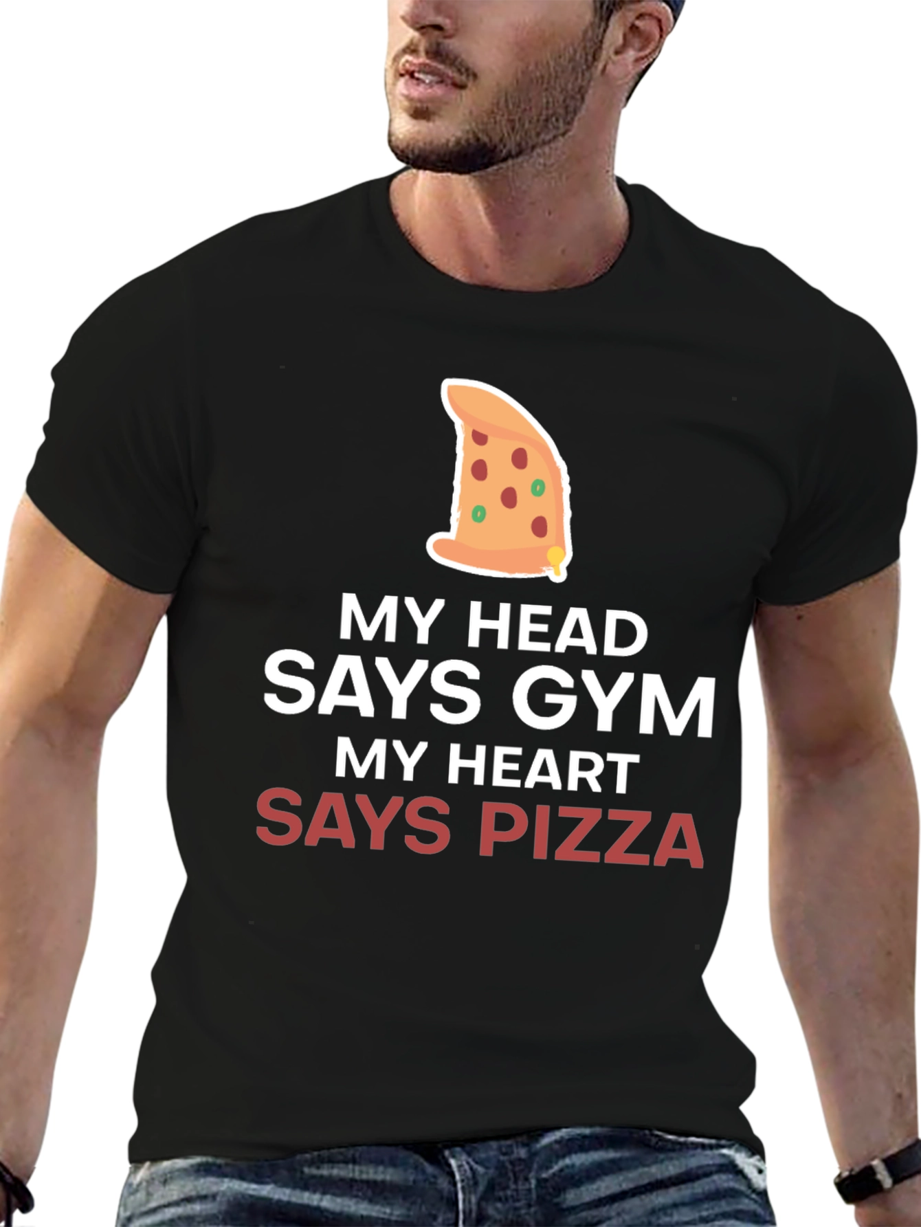 Pizza Gym Funny Black T-Shirt