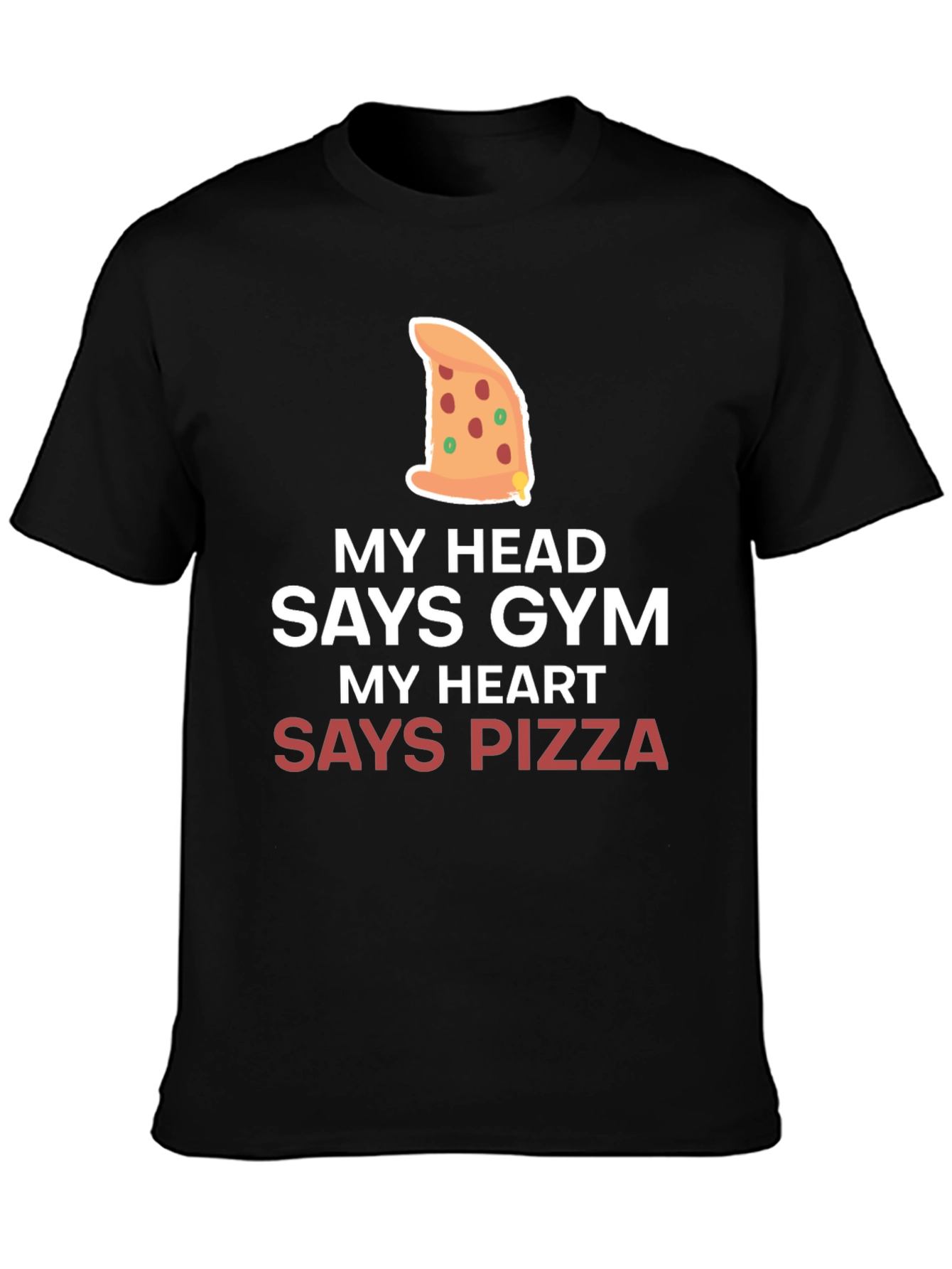 Pizza Gym Funny Black T-Shirt