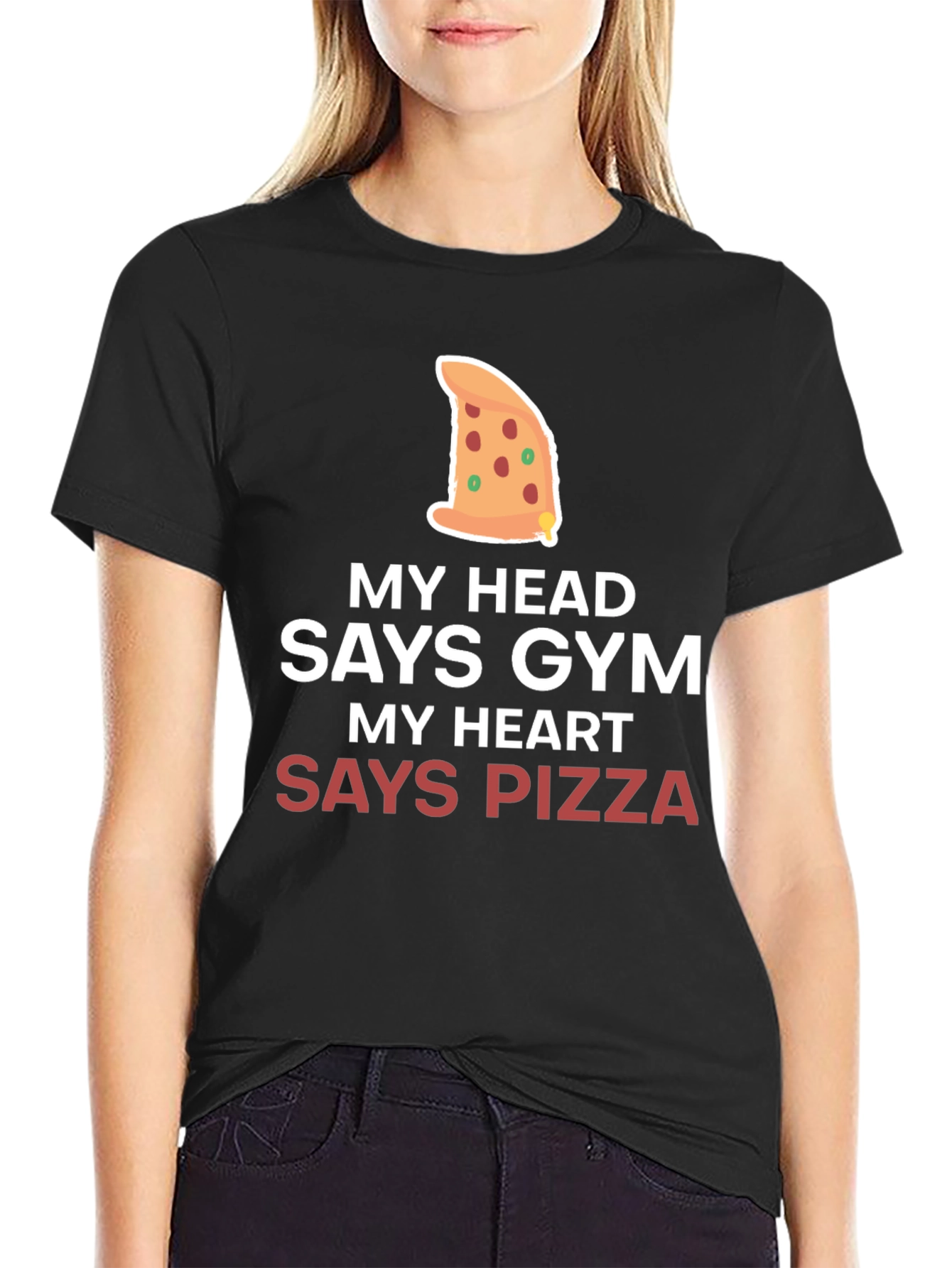 Pizza Gym Funny Black T-Shirt