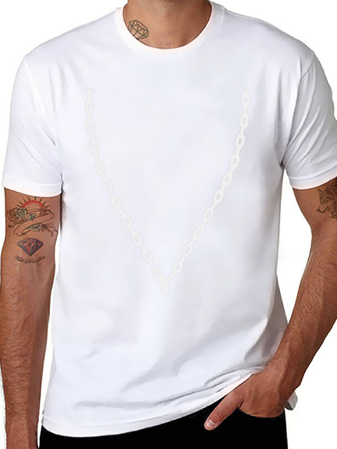 Chain Graphic Black Tee
