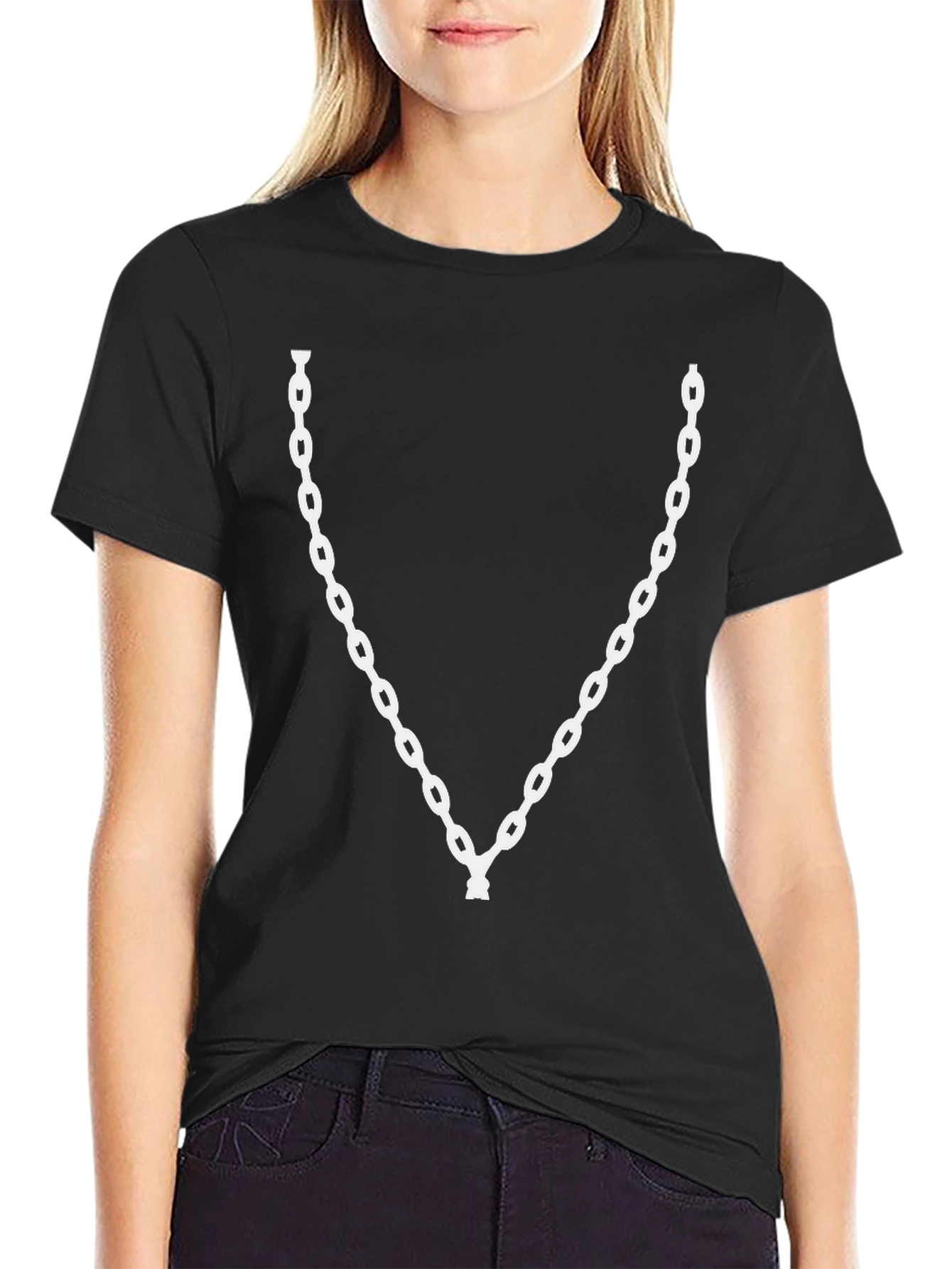 Chain Graphic Black Tee