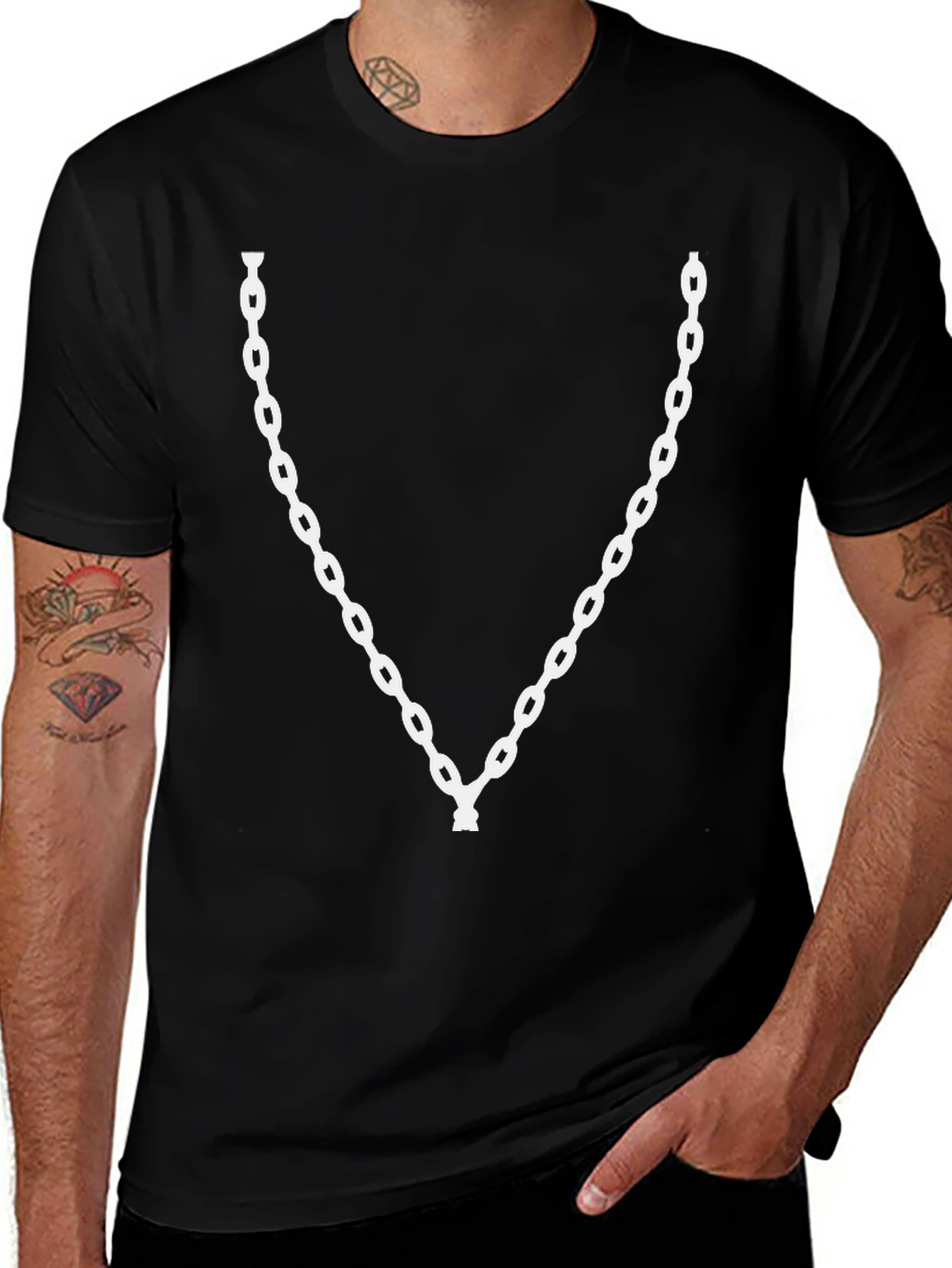Chain Graphic Black Tee