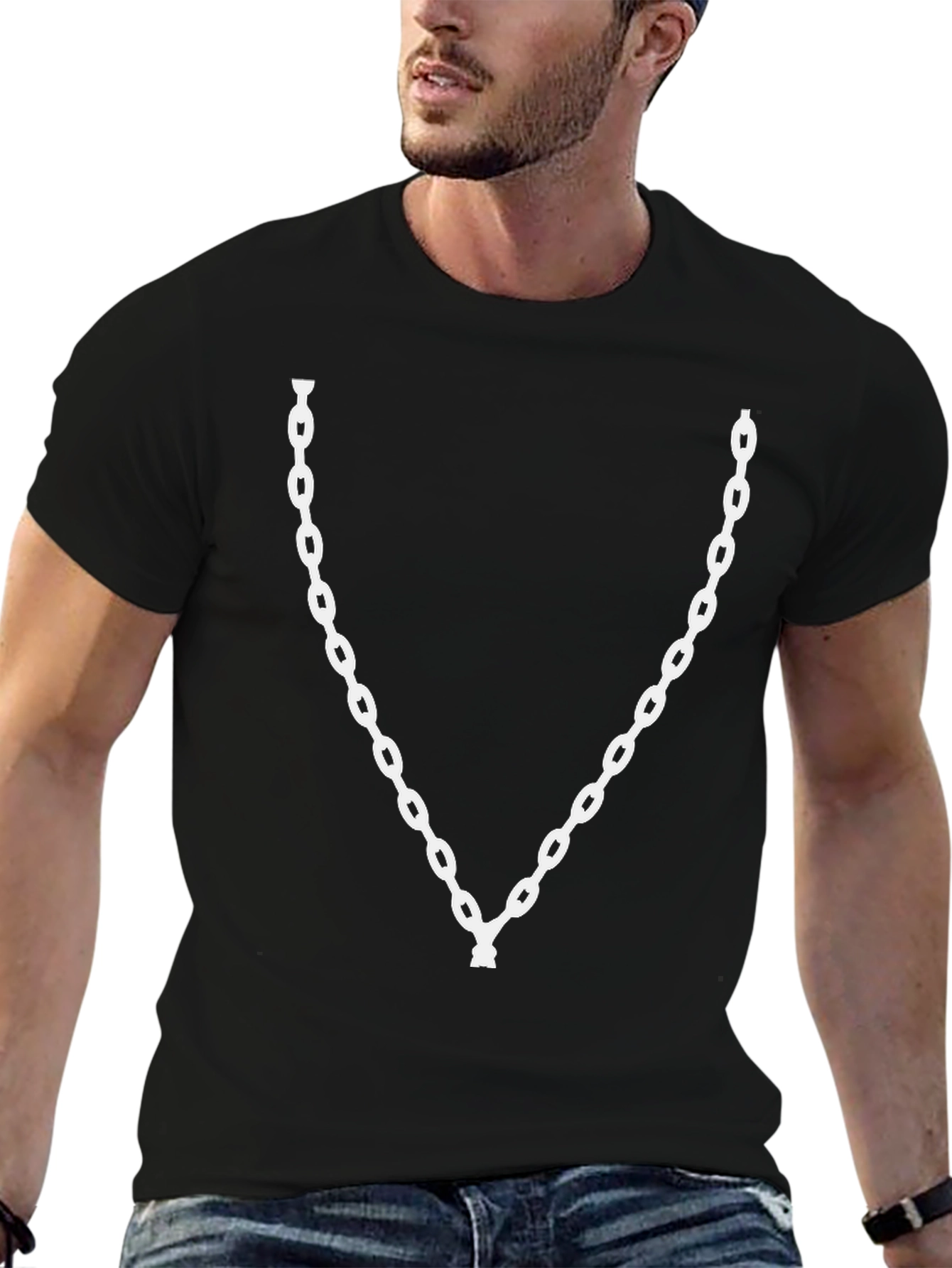 Chain Graphic Black Tee
