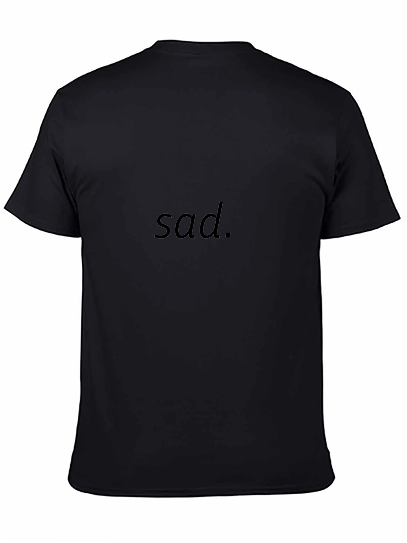Mens Black sad. Graphic T-Shirt