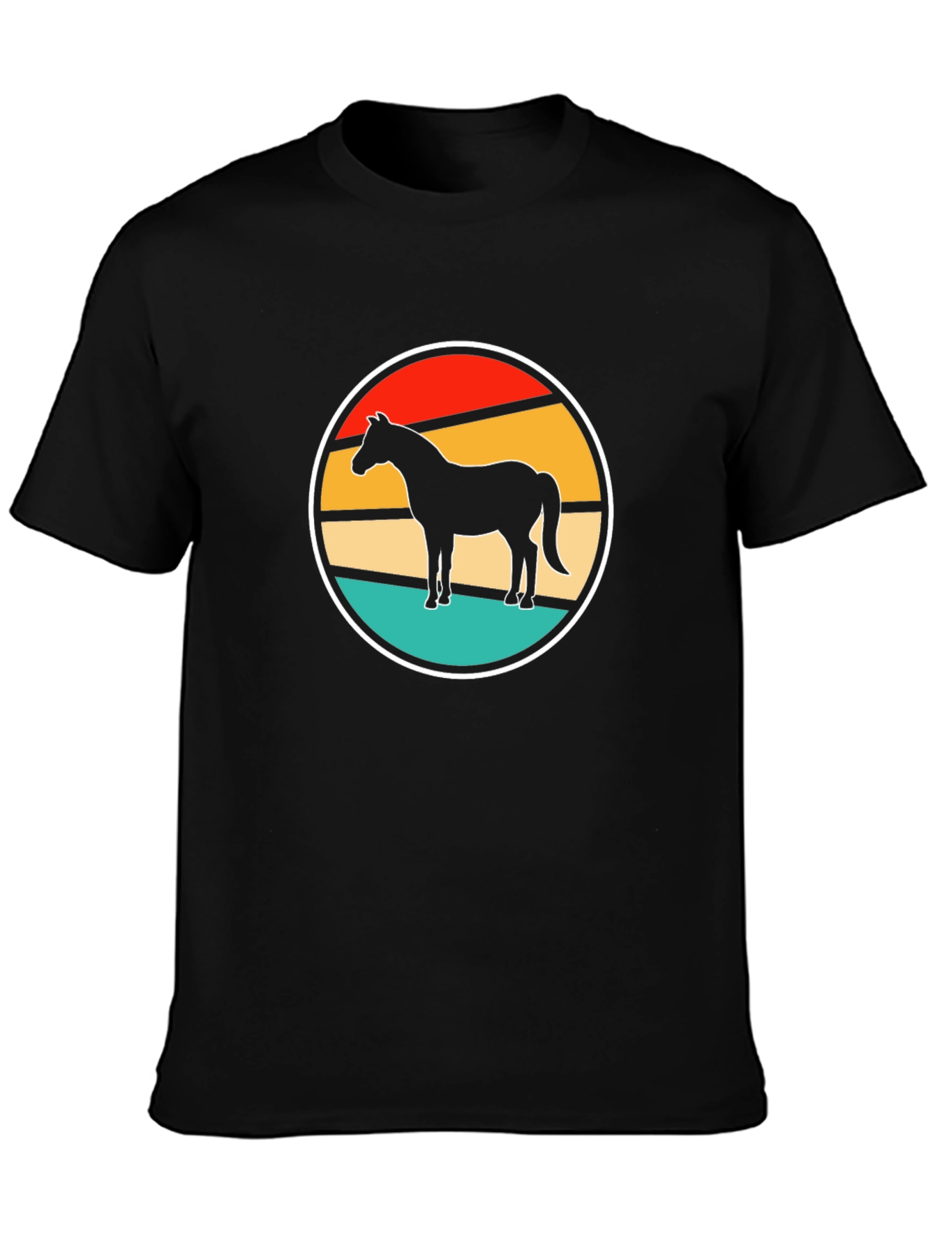 Retro Horse Graphic Tee - Stylish Black T-Shirt