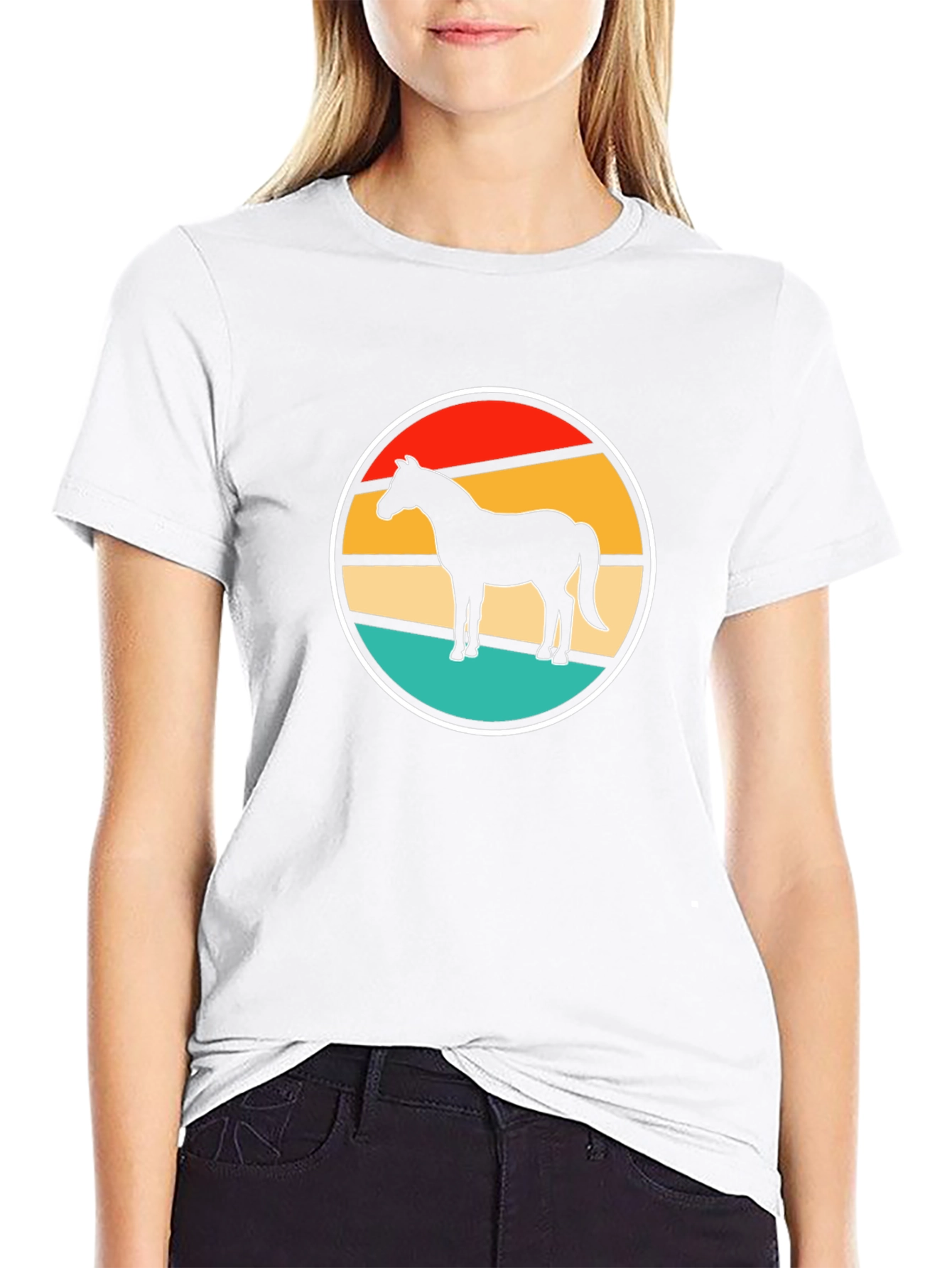 Retro Horse Graphic Tee - Stylish Black T-Shirt