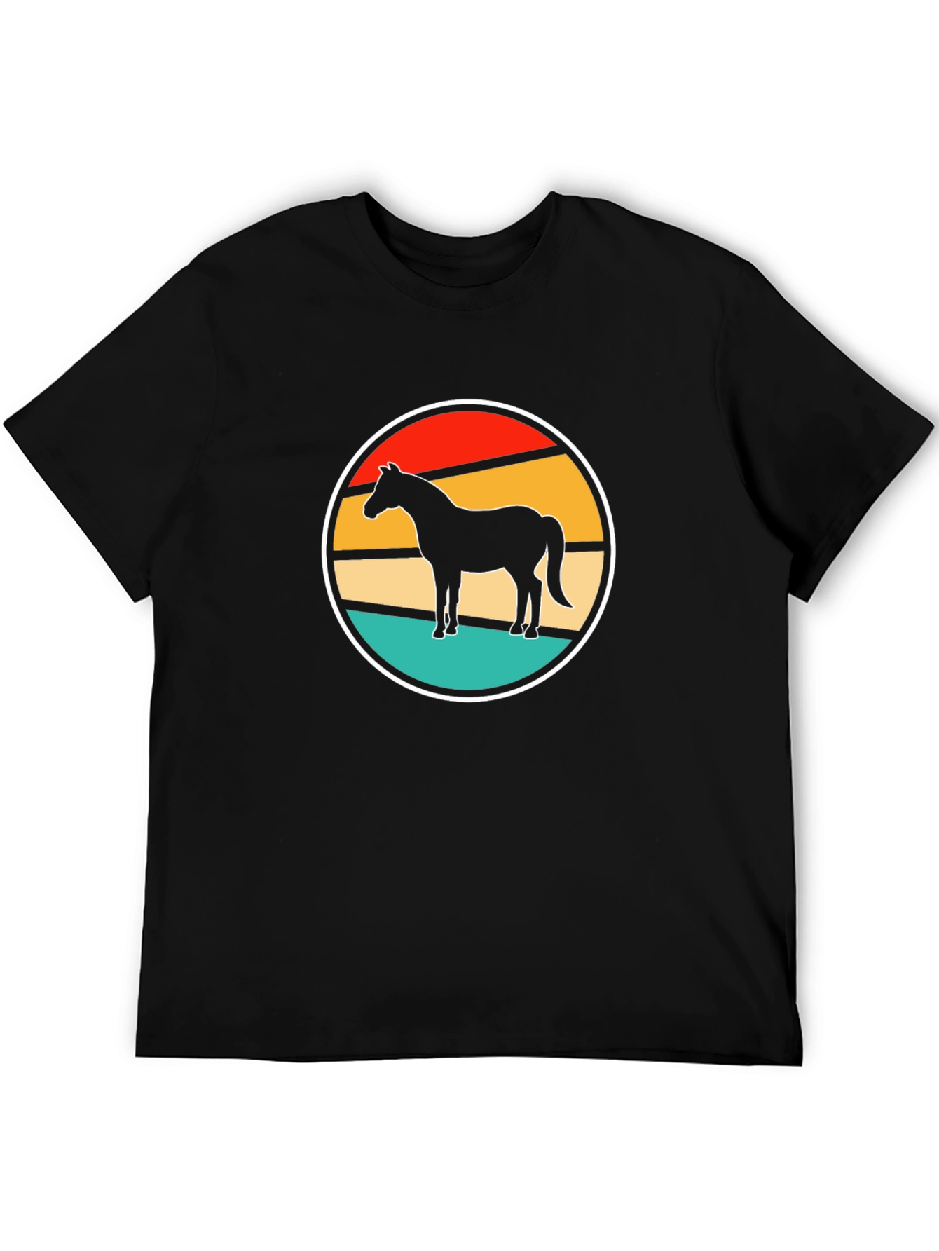 Retro Horse Graphic Tee - Stylish Black T-Shirt