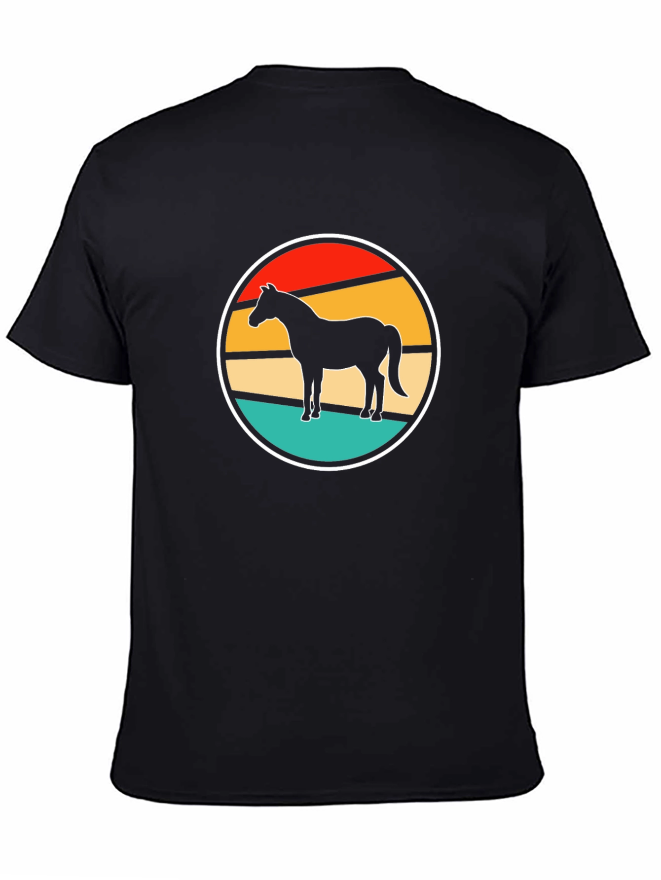 Retro Horse Graphic Tee - Stylish Black T-Shirt