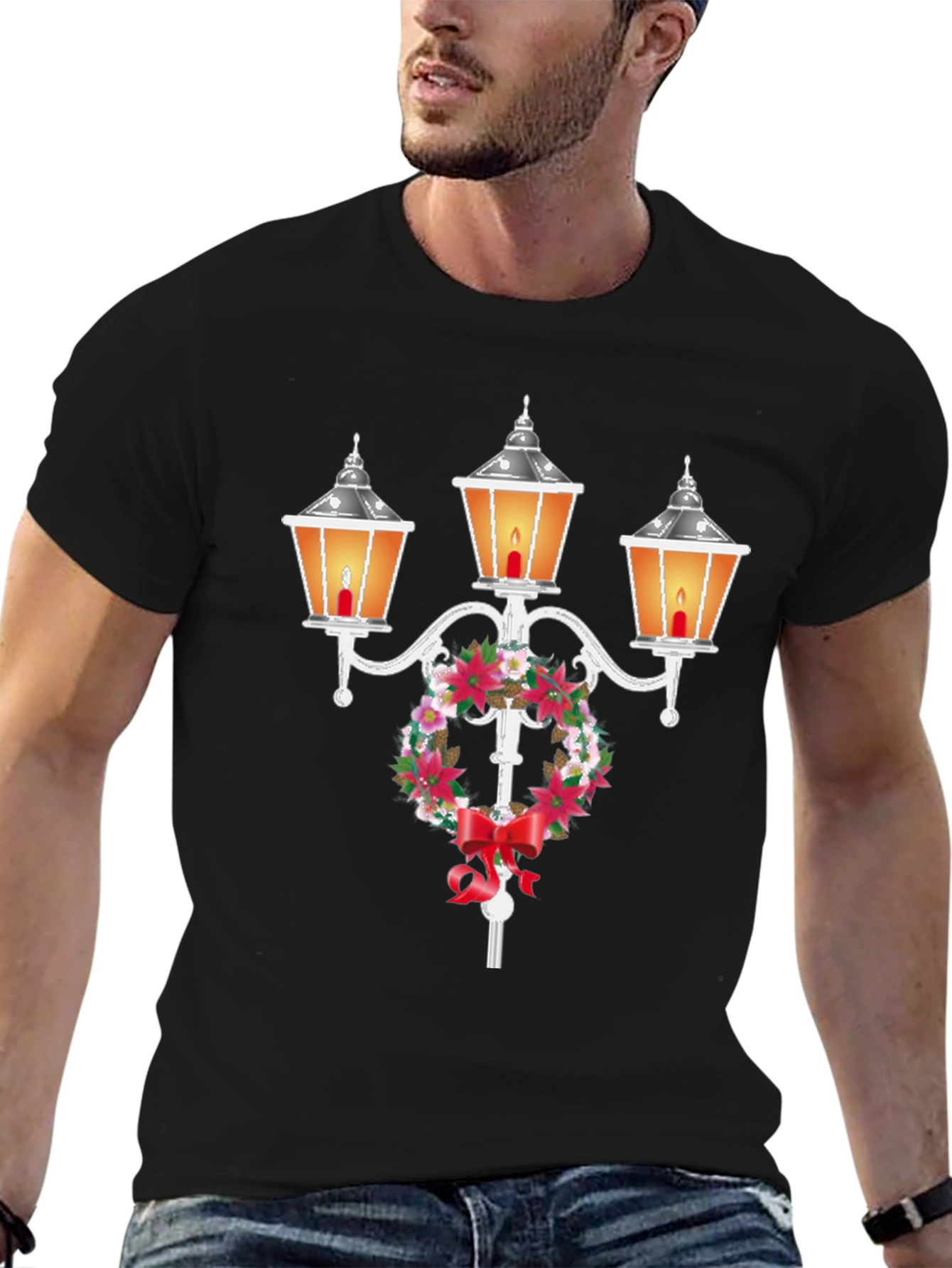 Festive Holiday Lamp Post T-Shirt