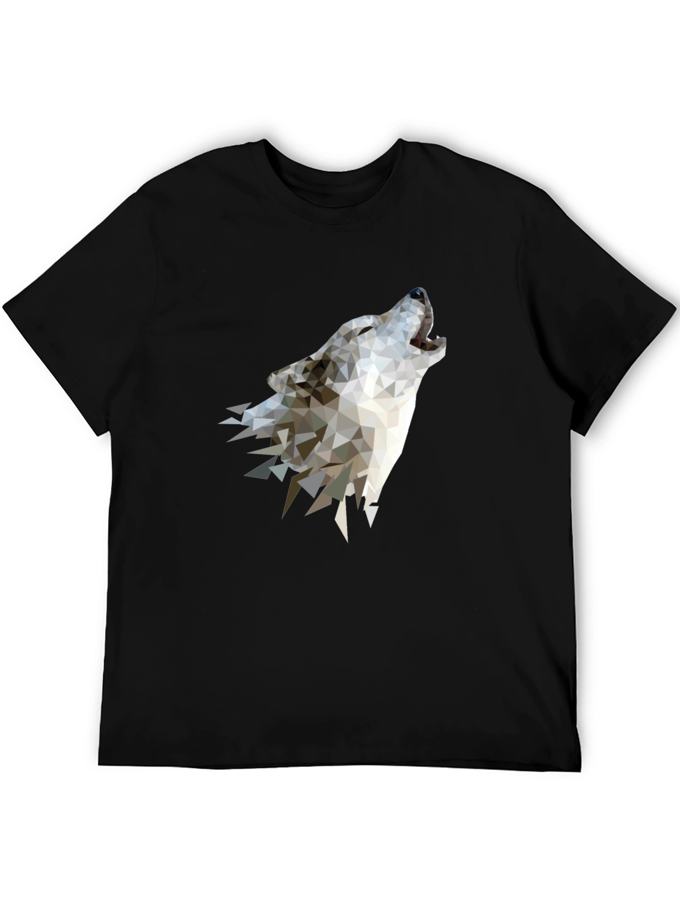 Geometric Wolf Graphic Tee - Modern Style