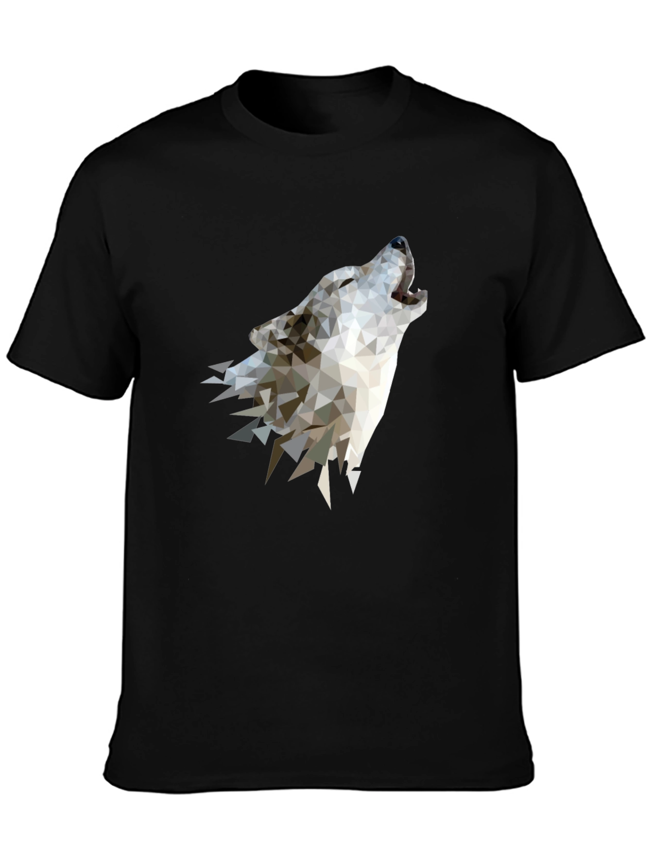 Geometric Wolf Graphic Tee - Modern Style