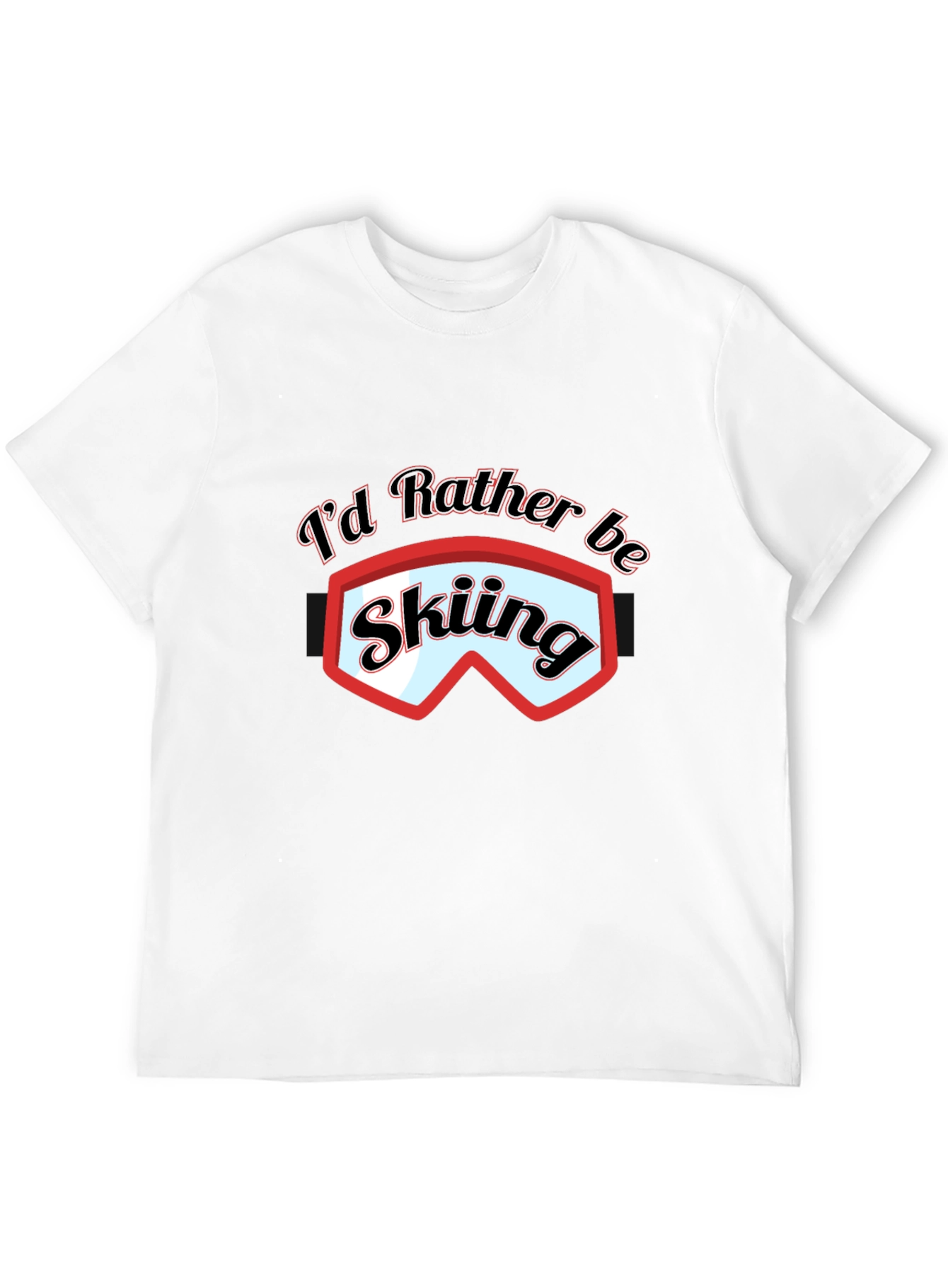 Skiing Graphic T-Shirt - Black