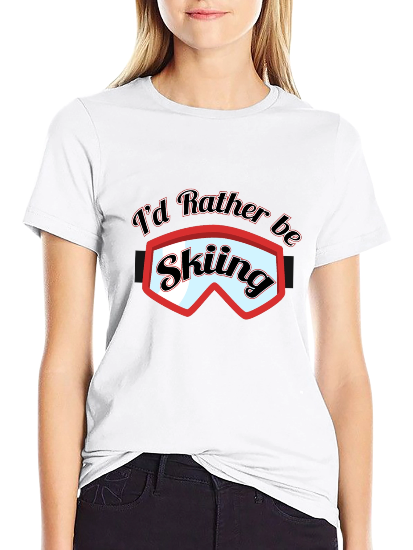 Skiing Graphic T-Shirt - Black