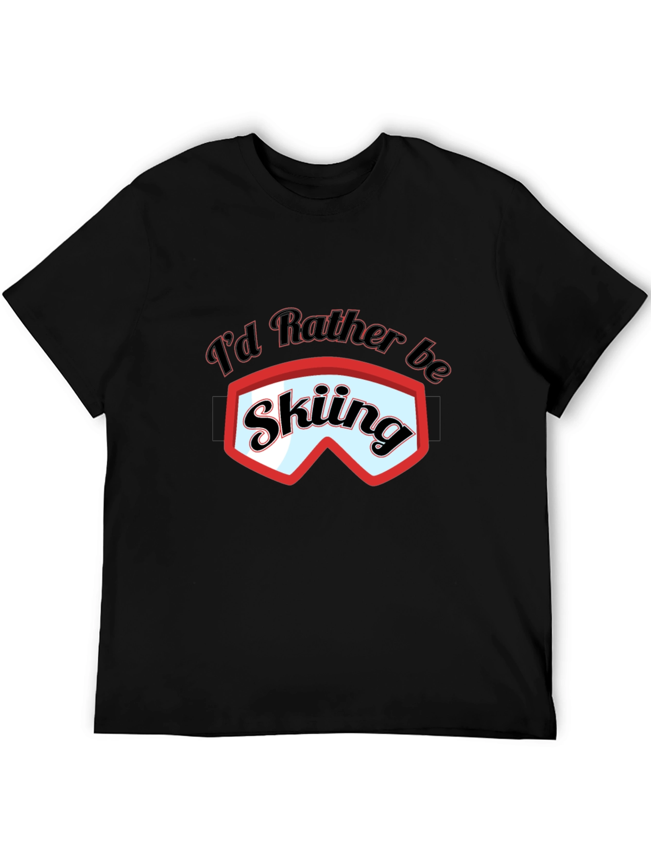 Skiing Graphic T-Shirt - Black