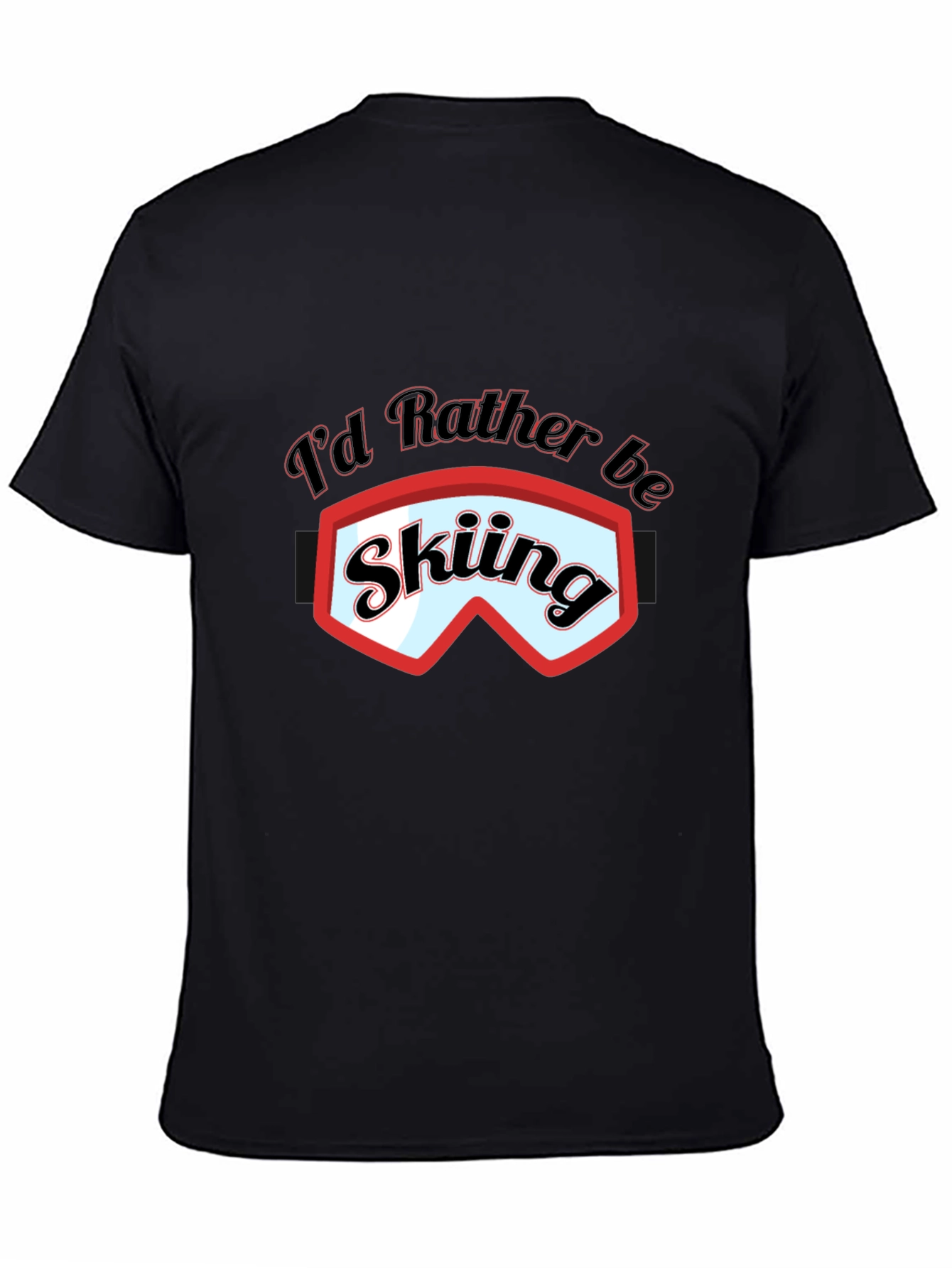 Skiing Graphic T-Shirt - Black