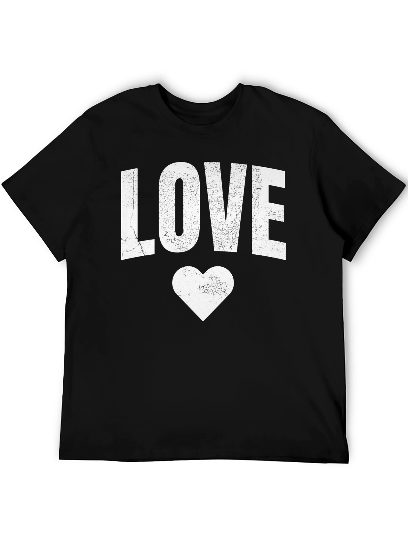 Love Heart Graphic Tee - Black Casual T-Shirt